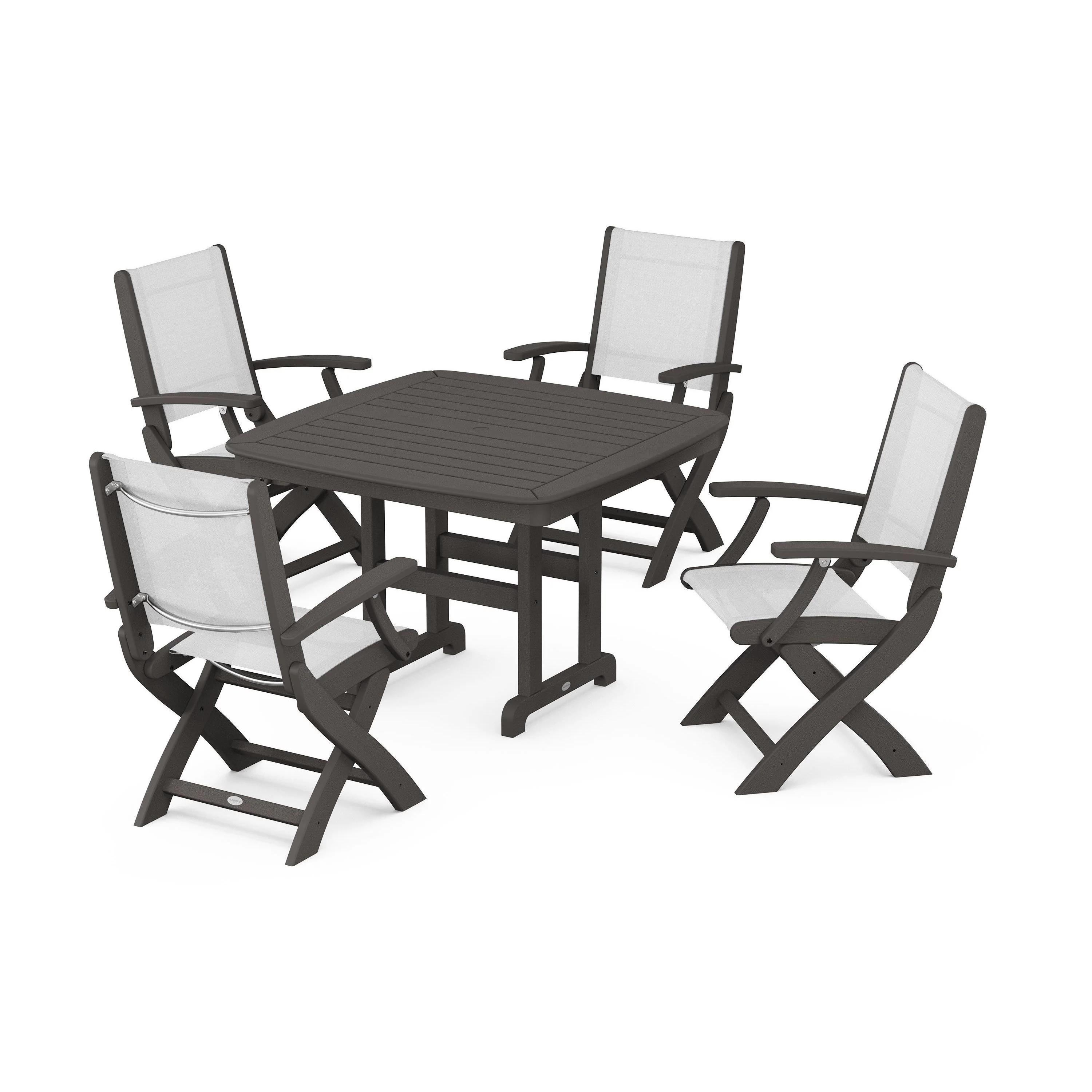 Coastal Folding Chair 5-Piece Dining Set - Image 17