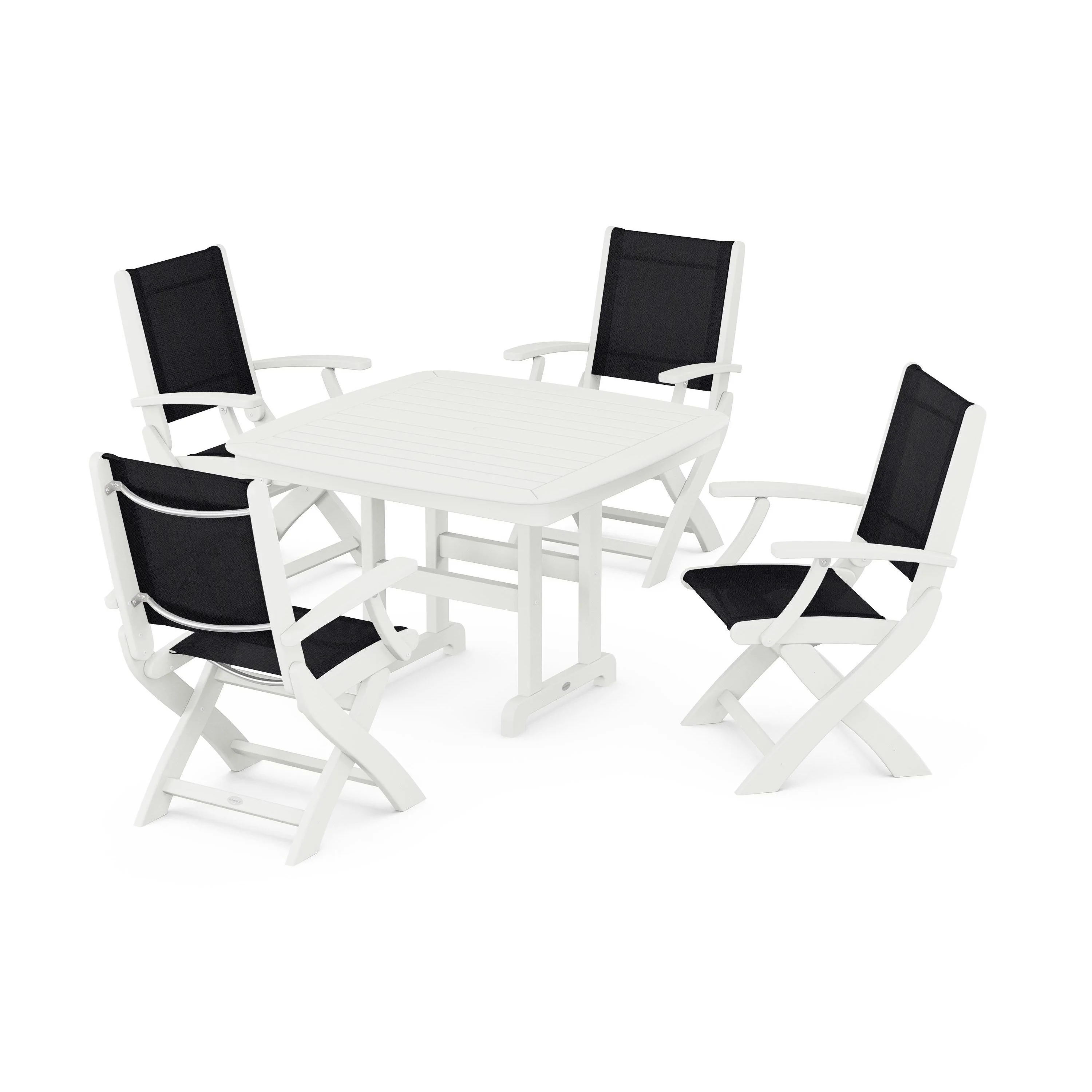 Coastal Folding Chair 5-Piece Dining Set - Image 18