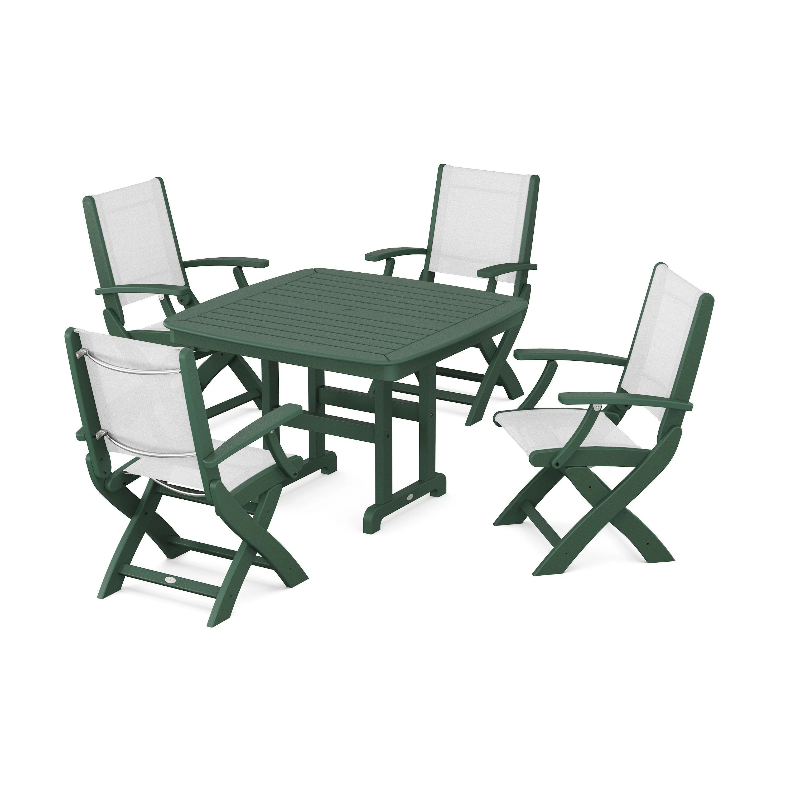 Coastal Folding Chair 5-Piece Dining Set - Image 19