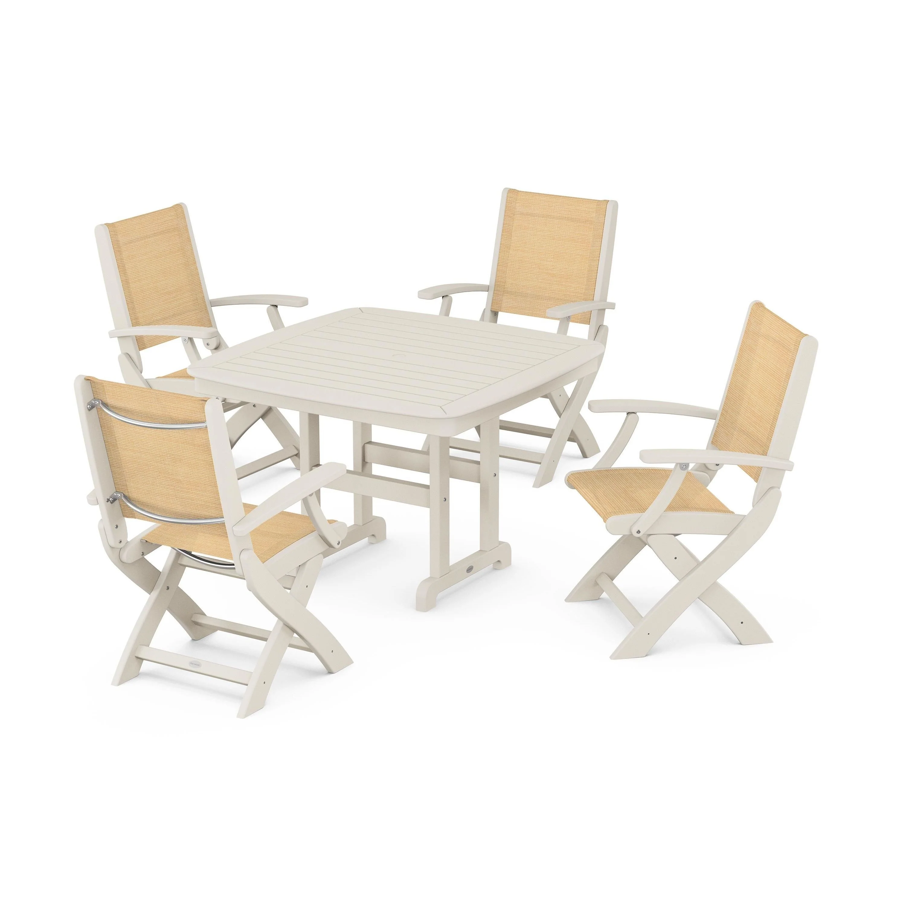 Coastal Folding Chair 5-Piece Dining Set - Image 20