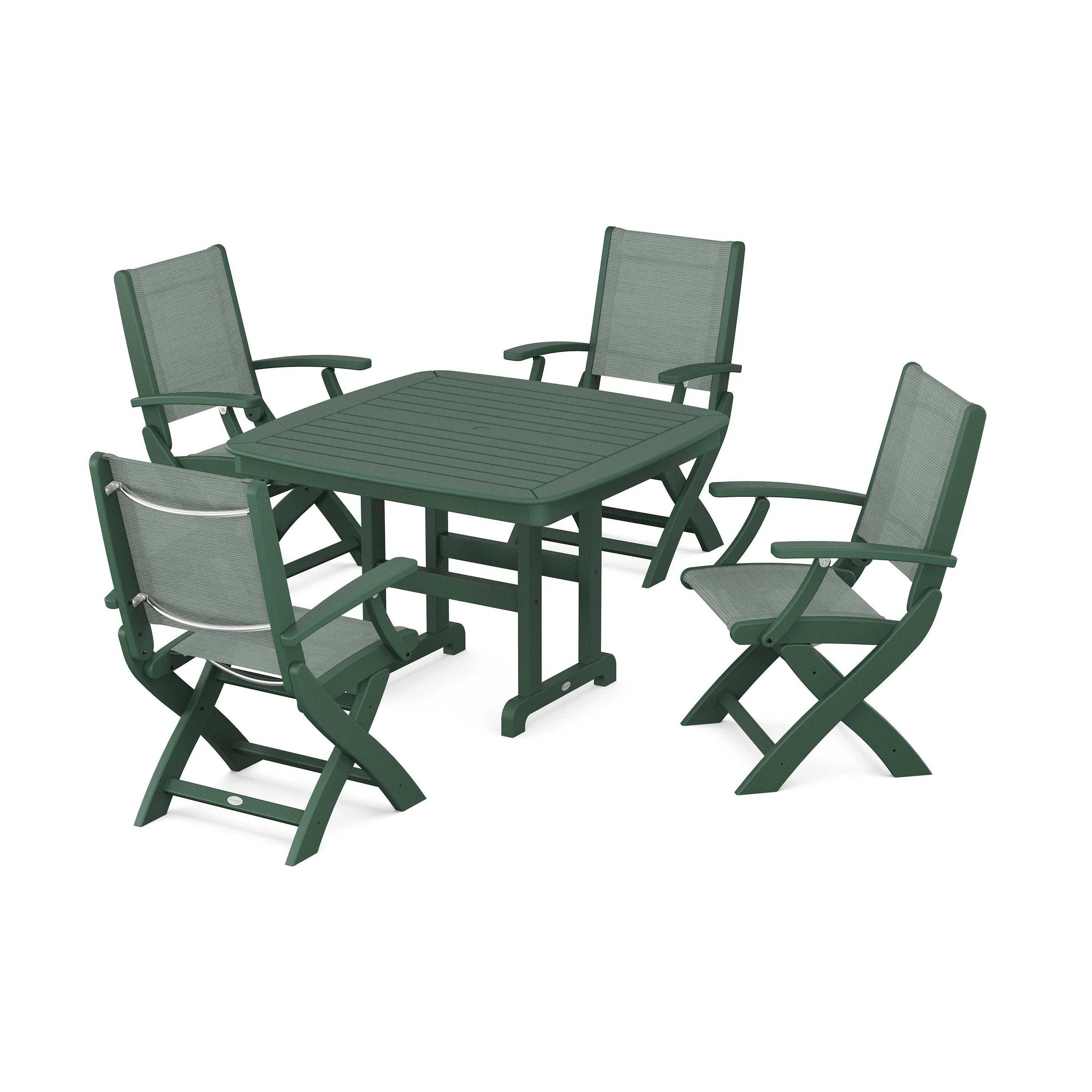 Coastal Folding Chair 5-Piece Dining Set - Image 21