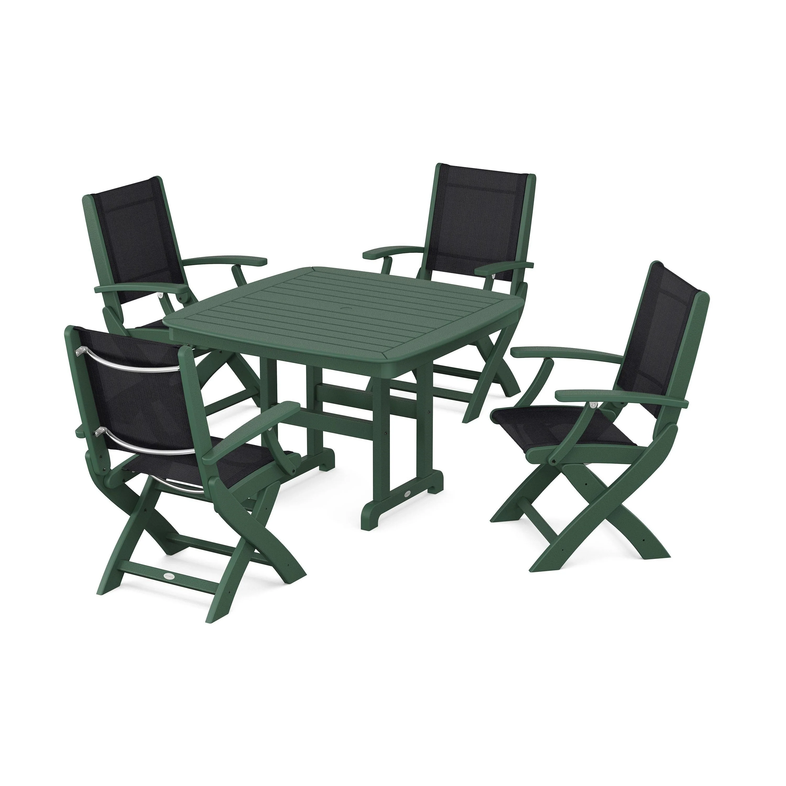 Coastal Folding Chair 5-Piece Dining Set - Image 25