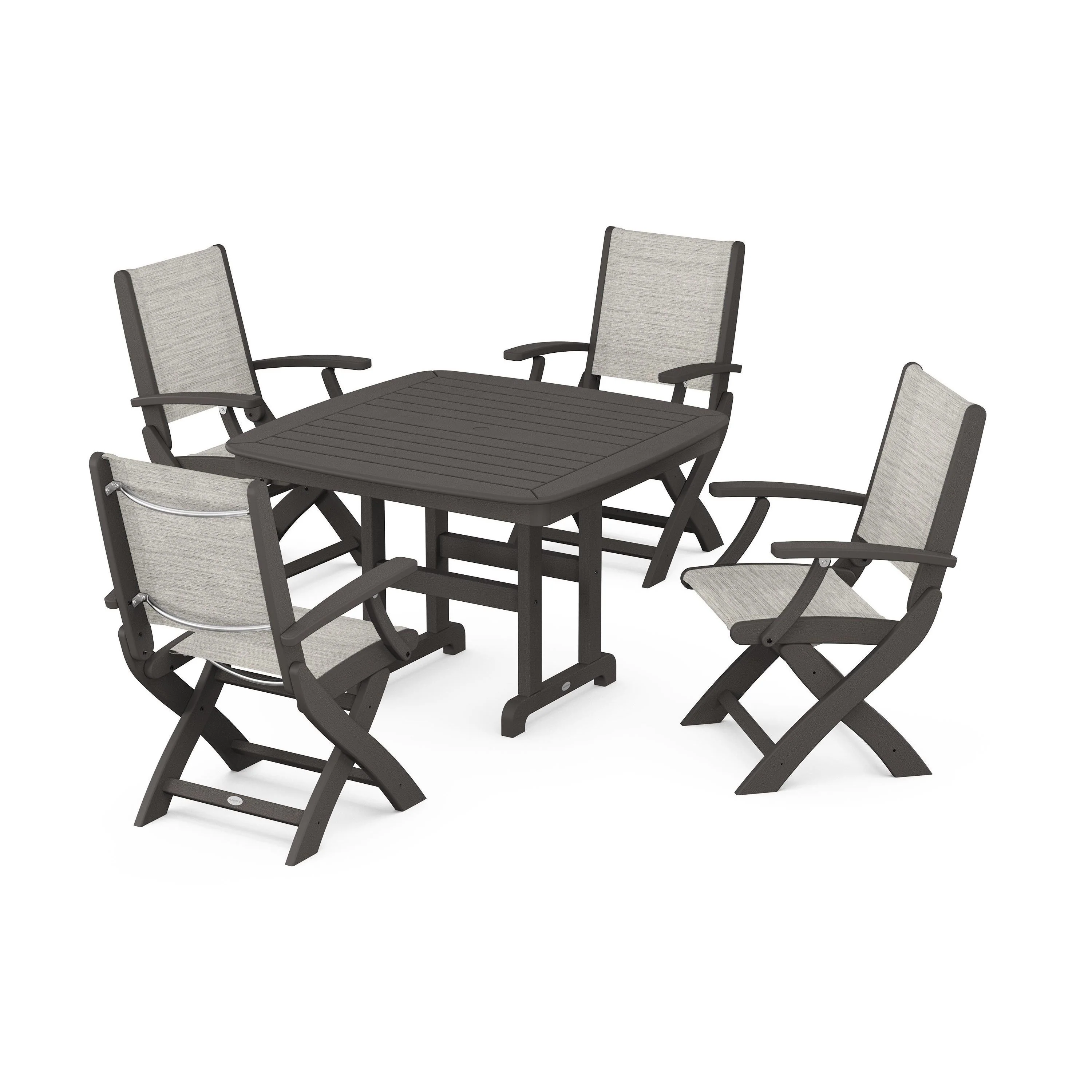 Coastal Folding Chair 5-Piece Dining Set - Image 26