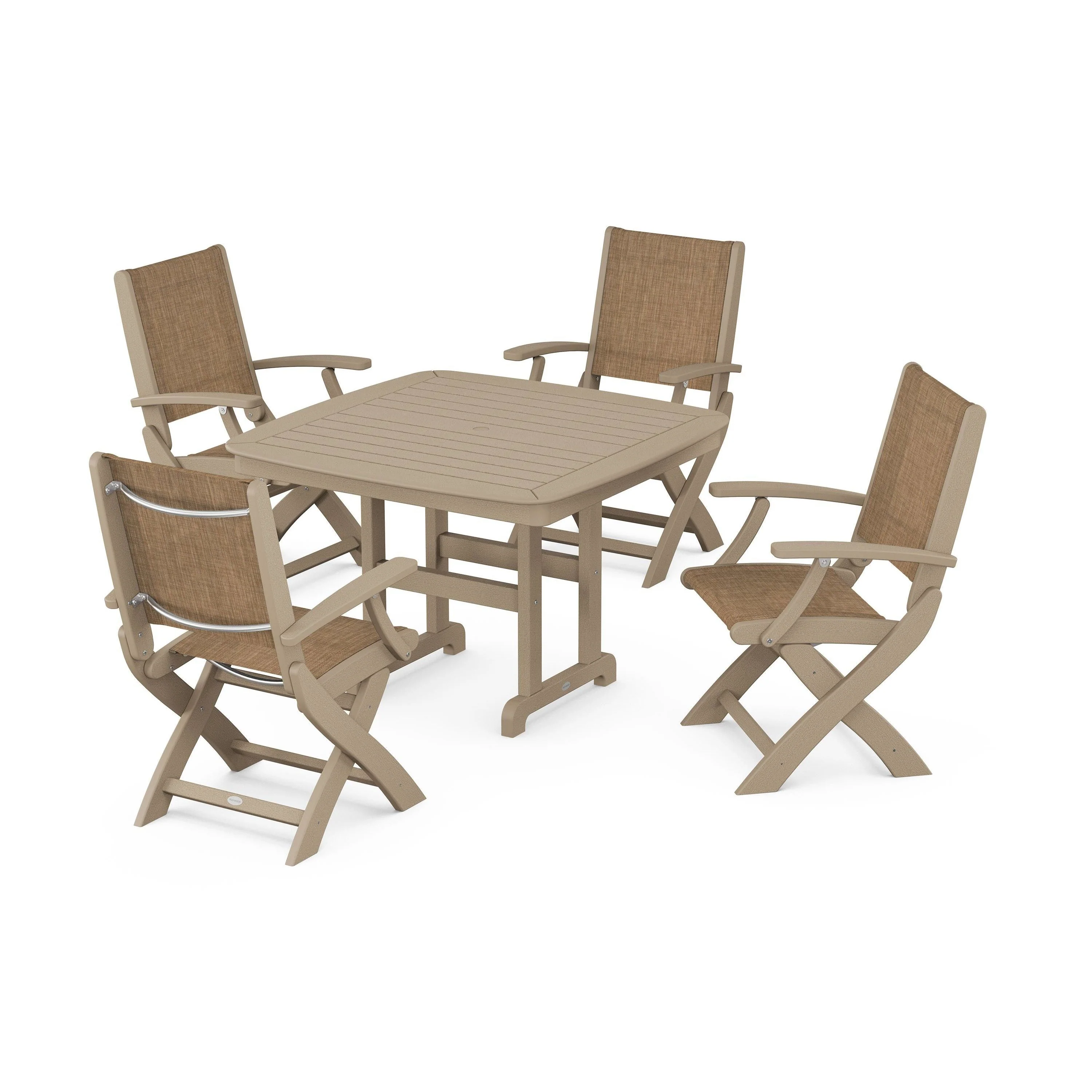 Coastal Folding Chair 5-Piece Dining Set - Image 29