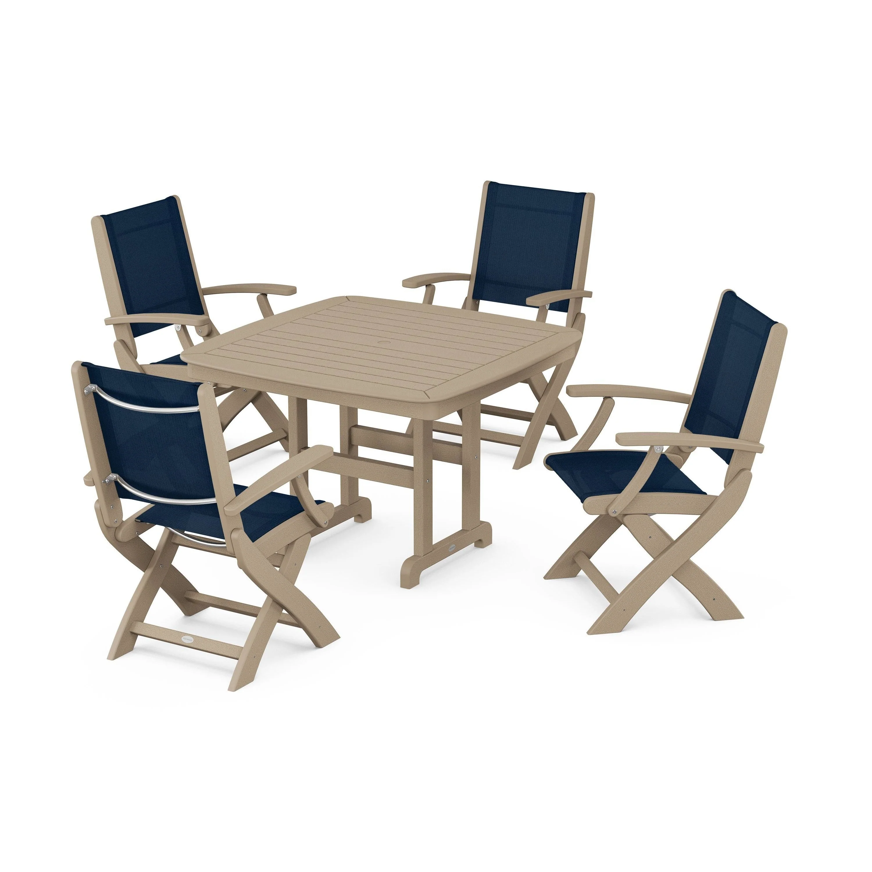 Coastal Folding Chair 5-Piece Dining Set - Image 30