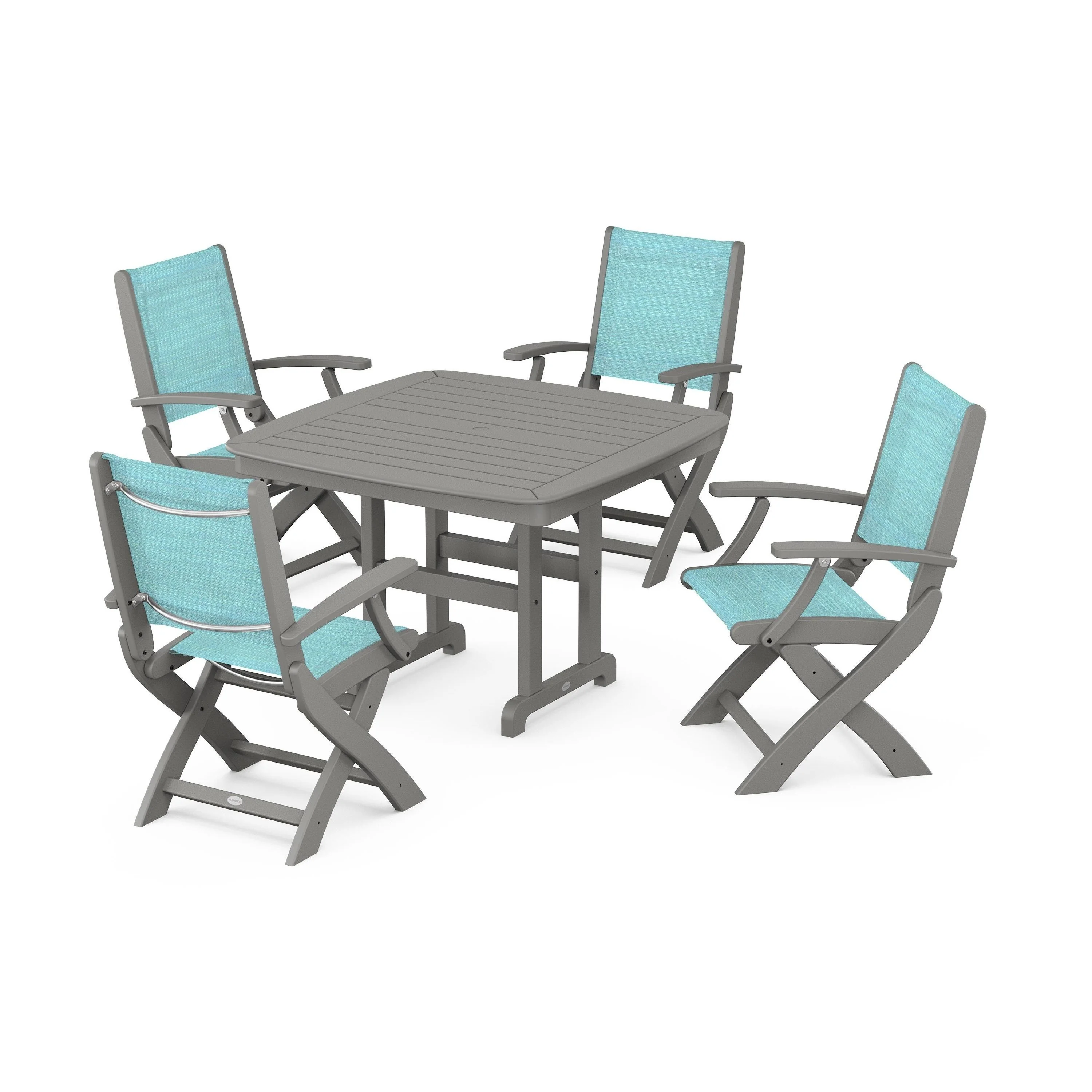 Coastal Folding Chair 5-Piece Dining Set - Image 31