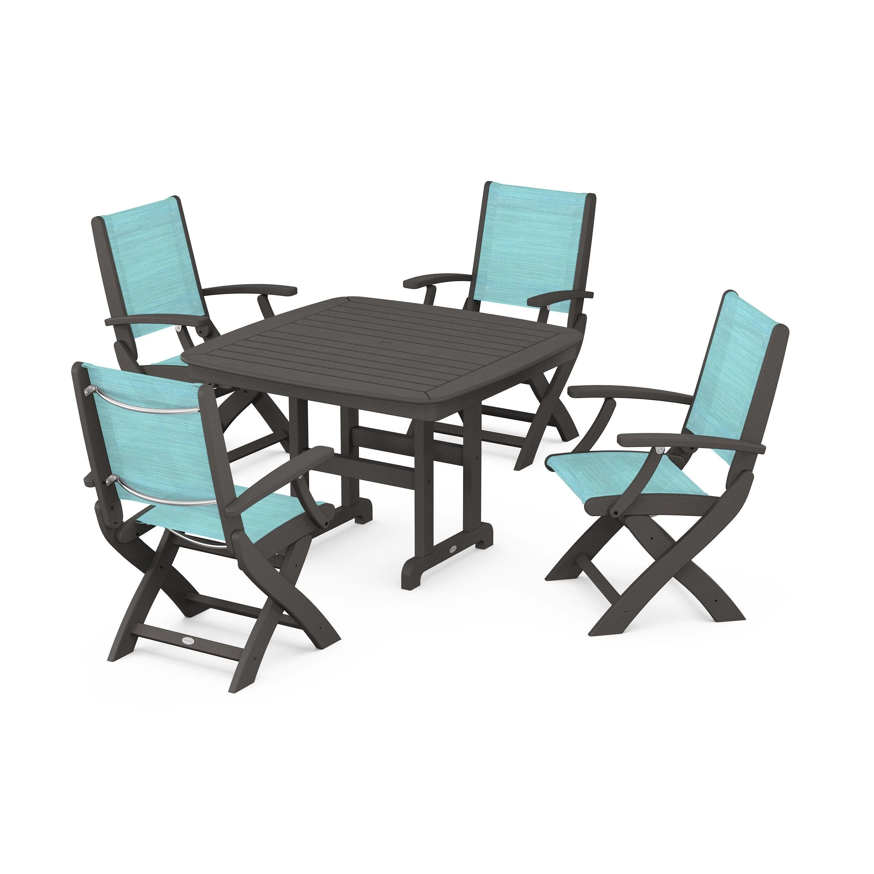 Coastal Folding Chair 5-Piece Dining Set - Image 32