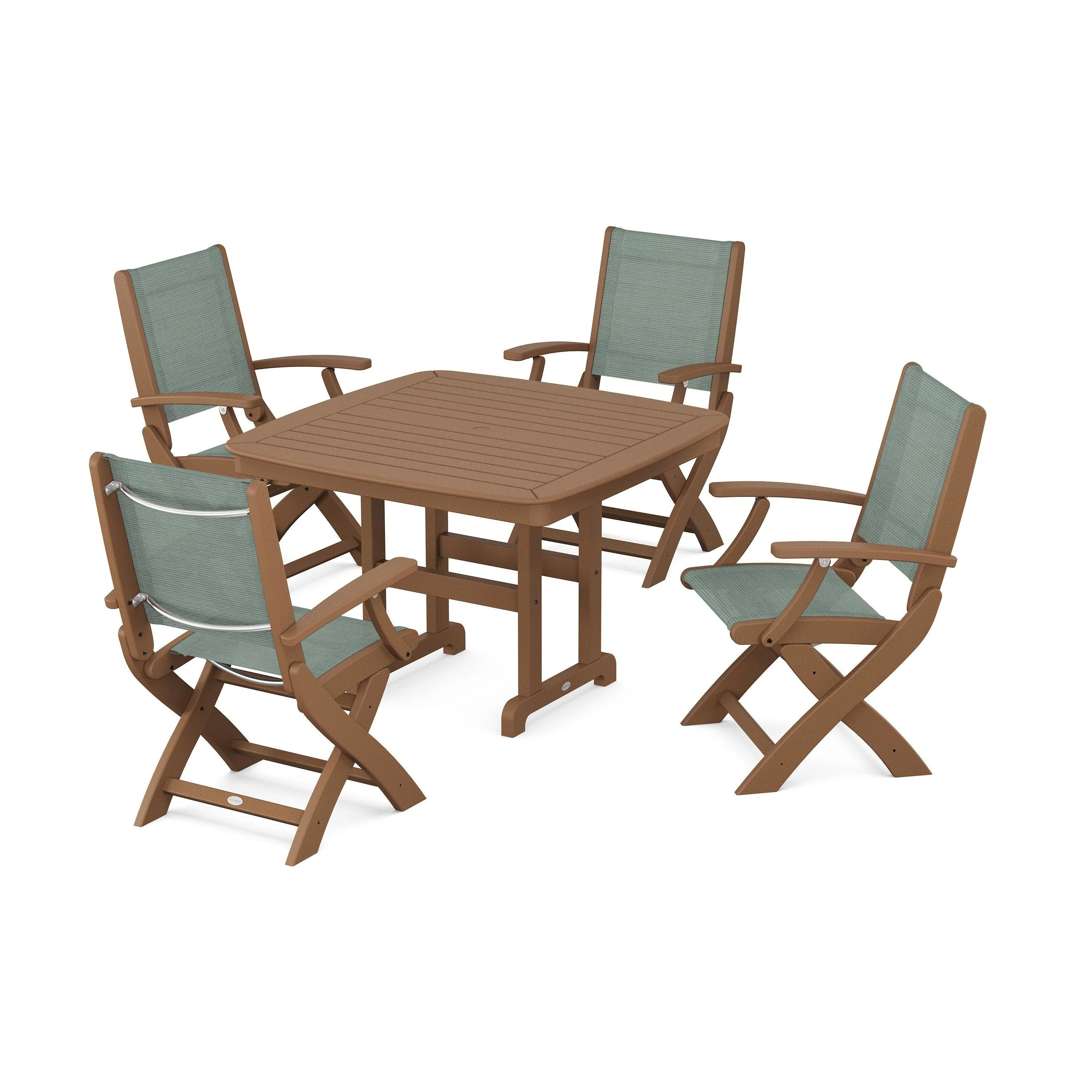 Coastal Folding Chair 5-Piece Dining Set - Image 34
