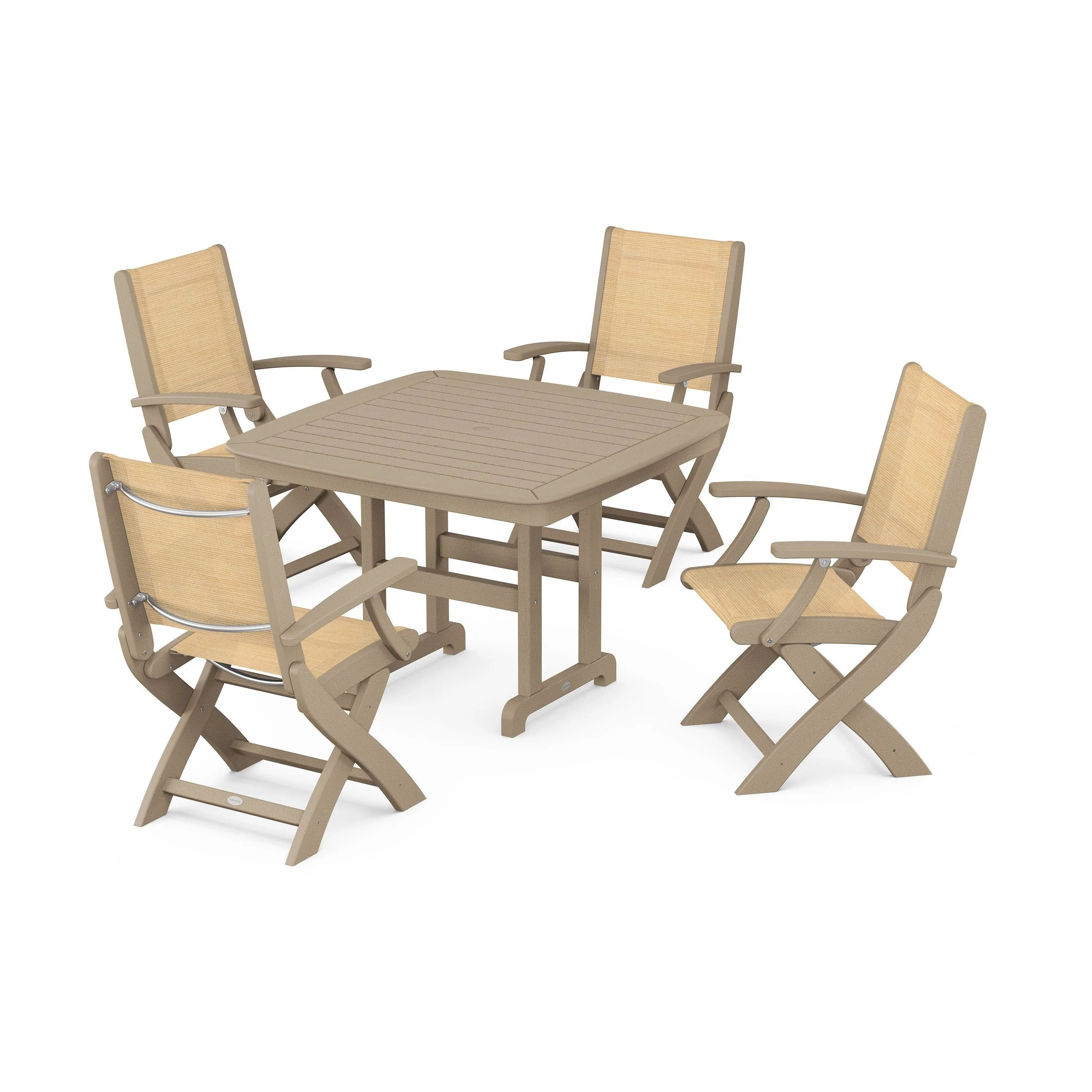 Coastal Folding Chair 5-Piece Dining Set - Image 35