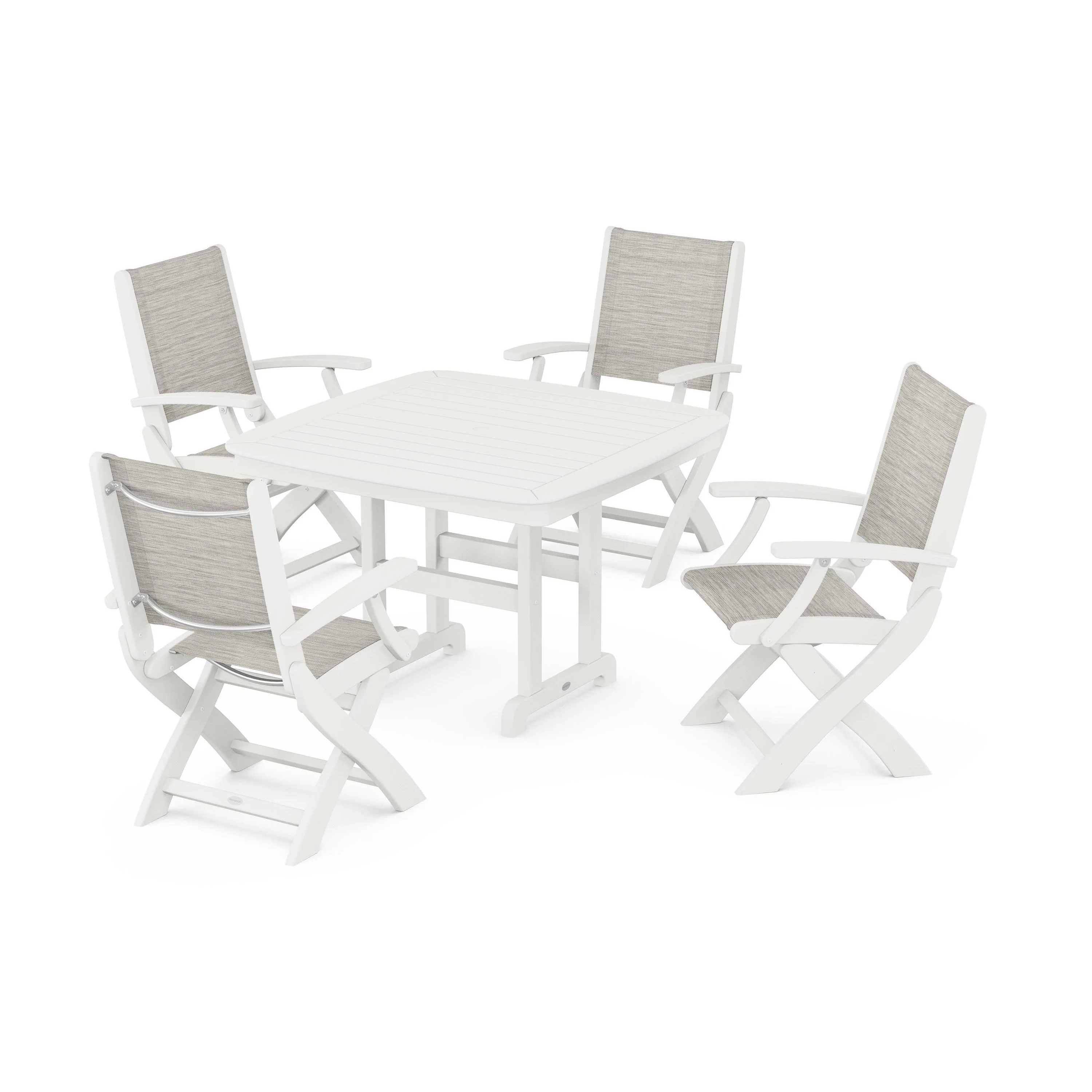 Coastal Folding Chair 5-Piece Dining Set - Image 37