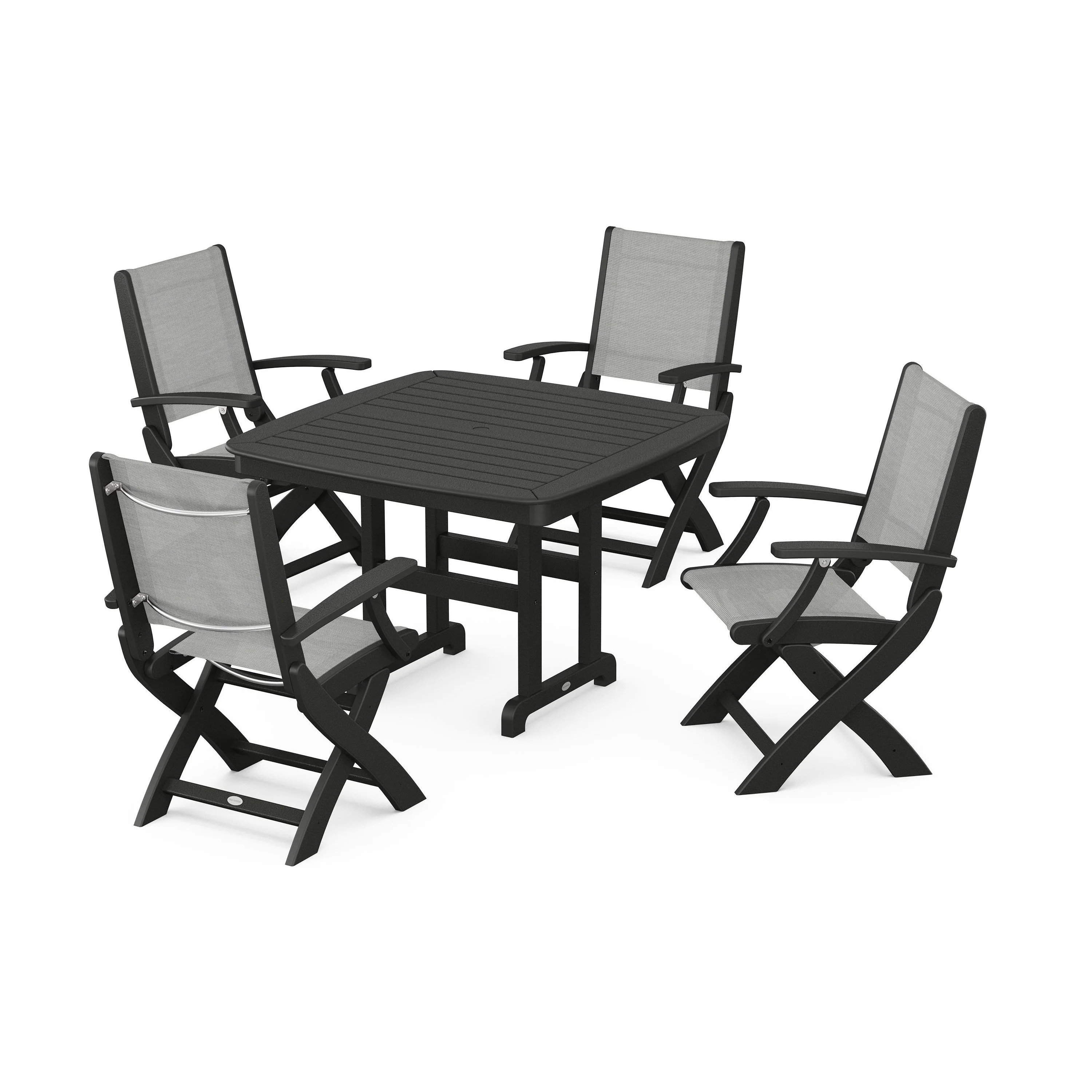 Coastal Folding Chair 5-Piece Dining Set - Image 38