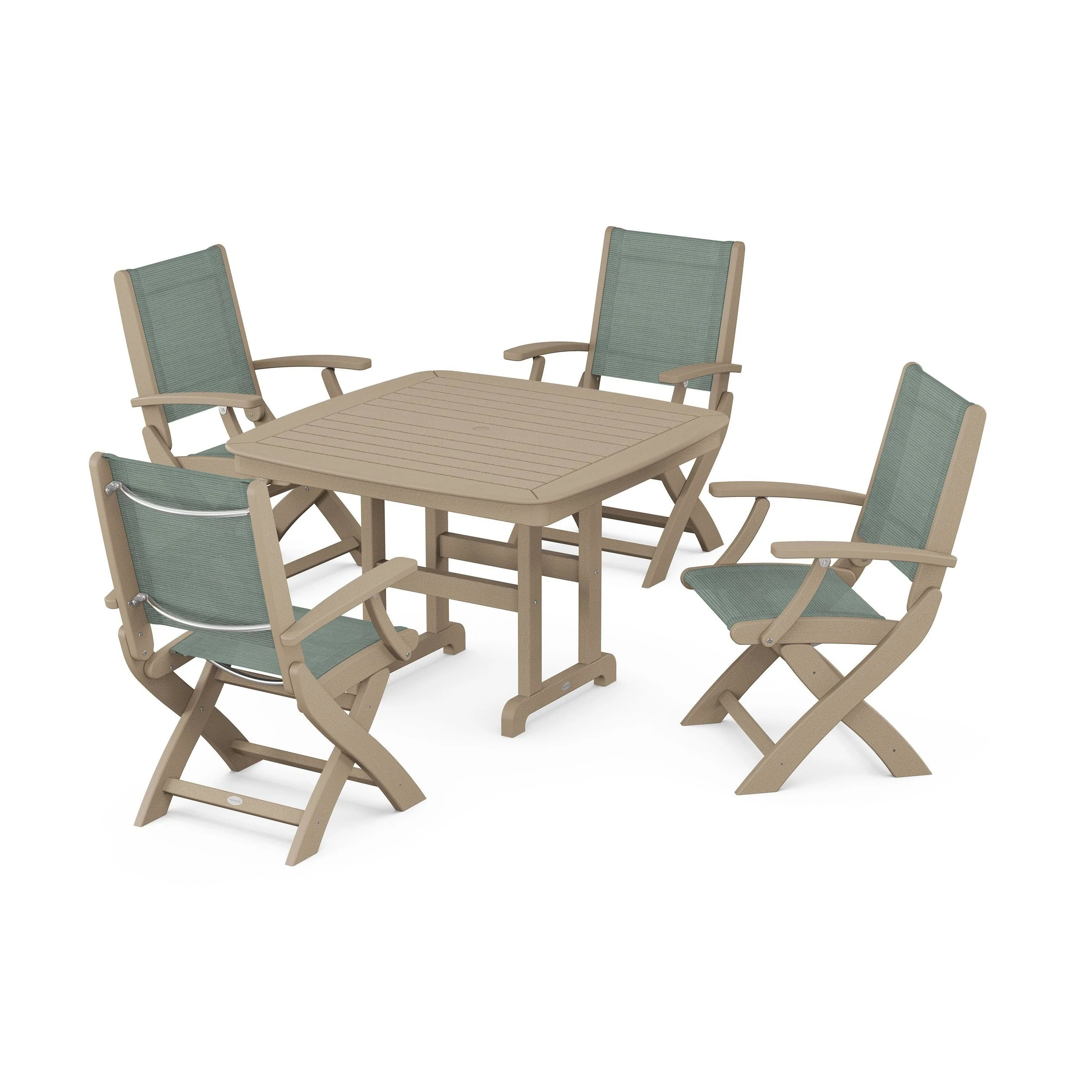 Coastal Folding Chair 5-Piece Dining Set - Image 40