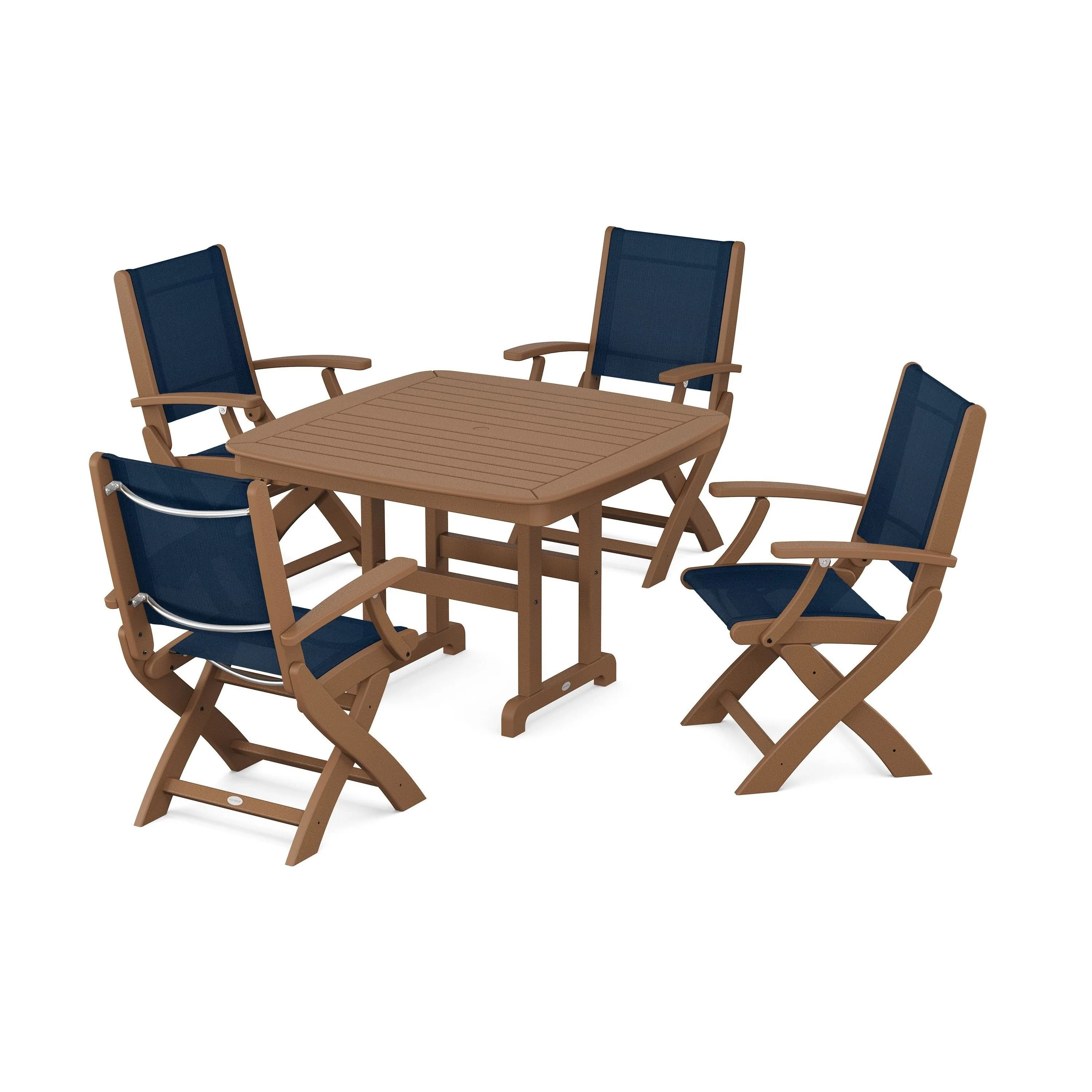 Coastal Folding Chair 5-Piece Dining Set - Image 42