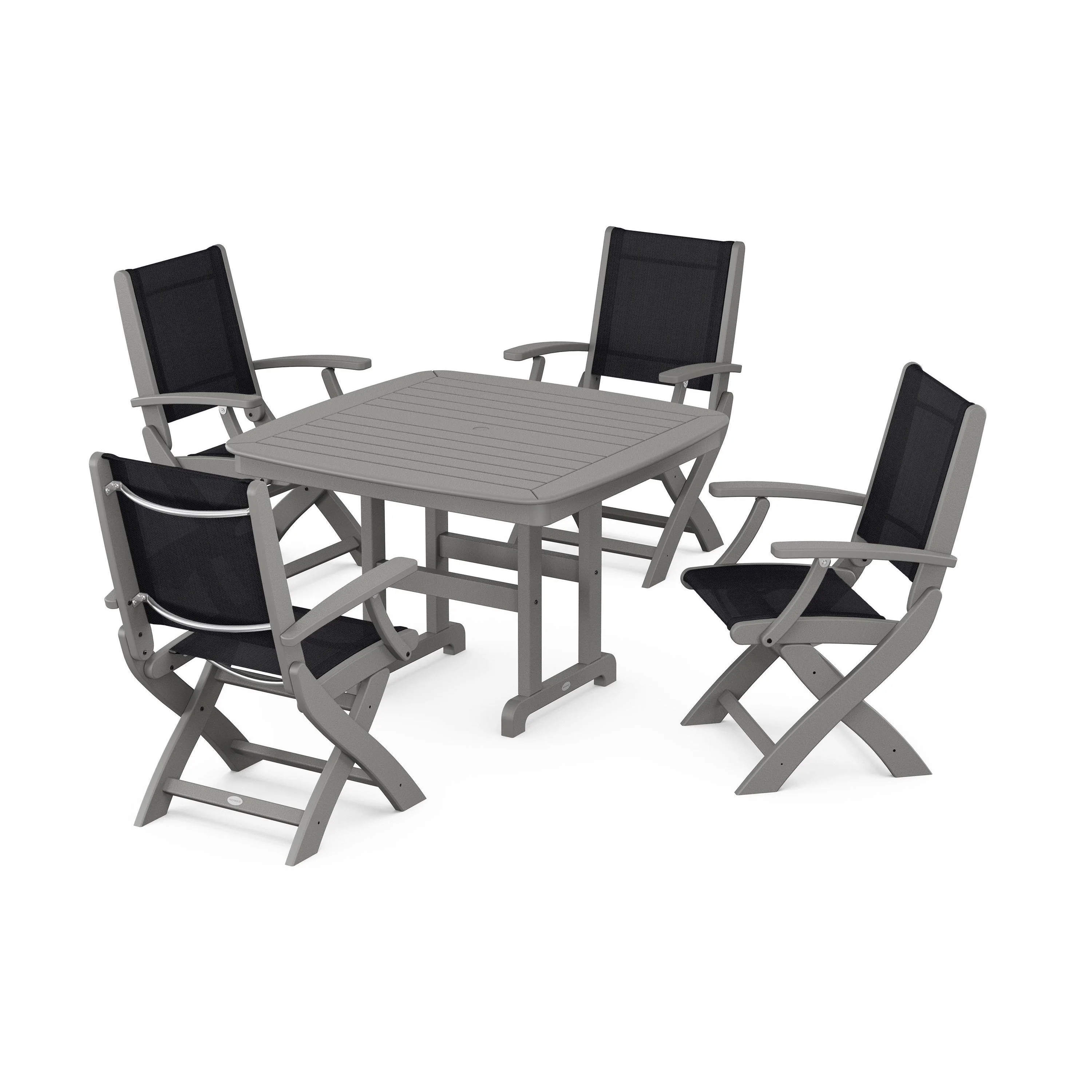 Coastal Folding Chair 5-Piece Dining Set - Image 43