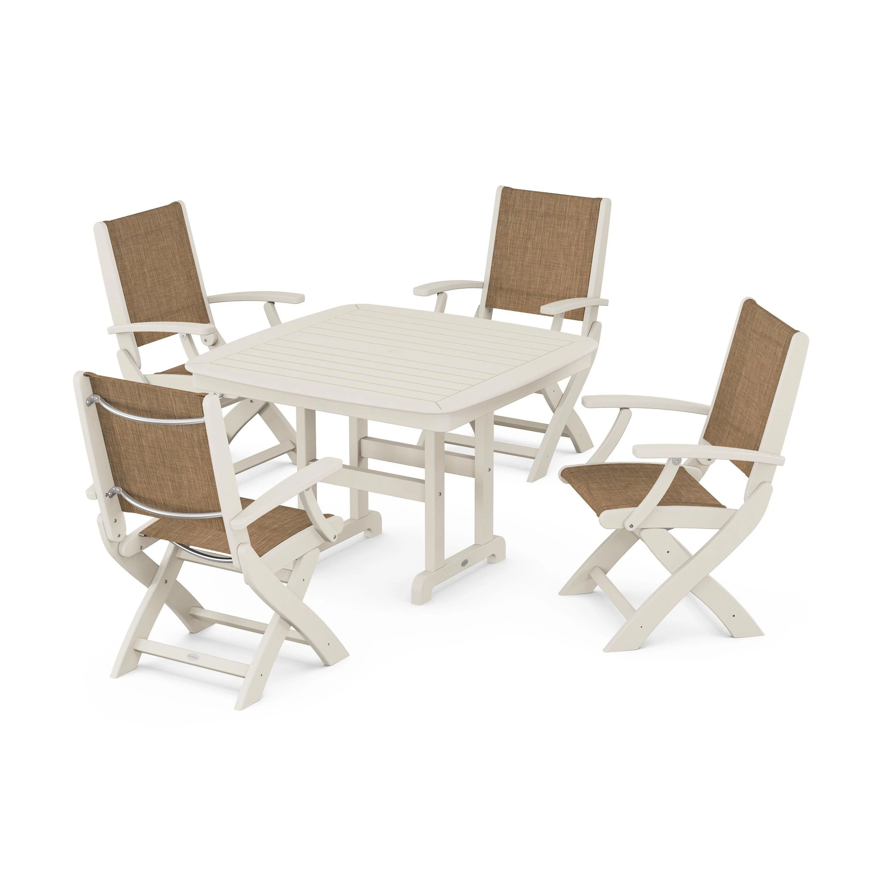 Coastal Folding Chair 5-Piece Dining Set - Image 44