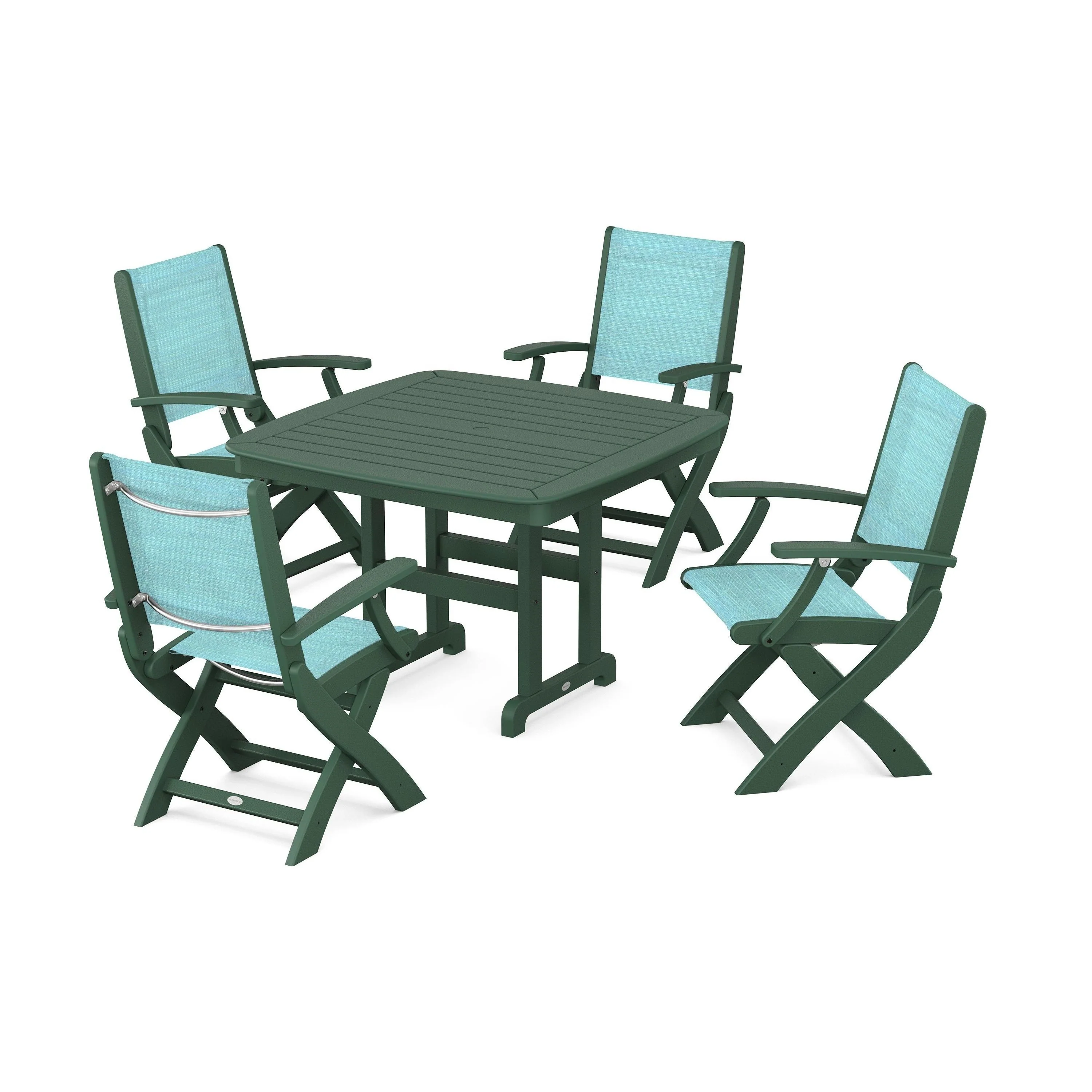 Coastal Folding Chair 5-Piece Dining Set - Image 45