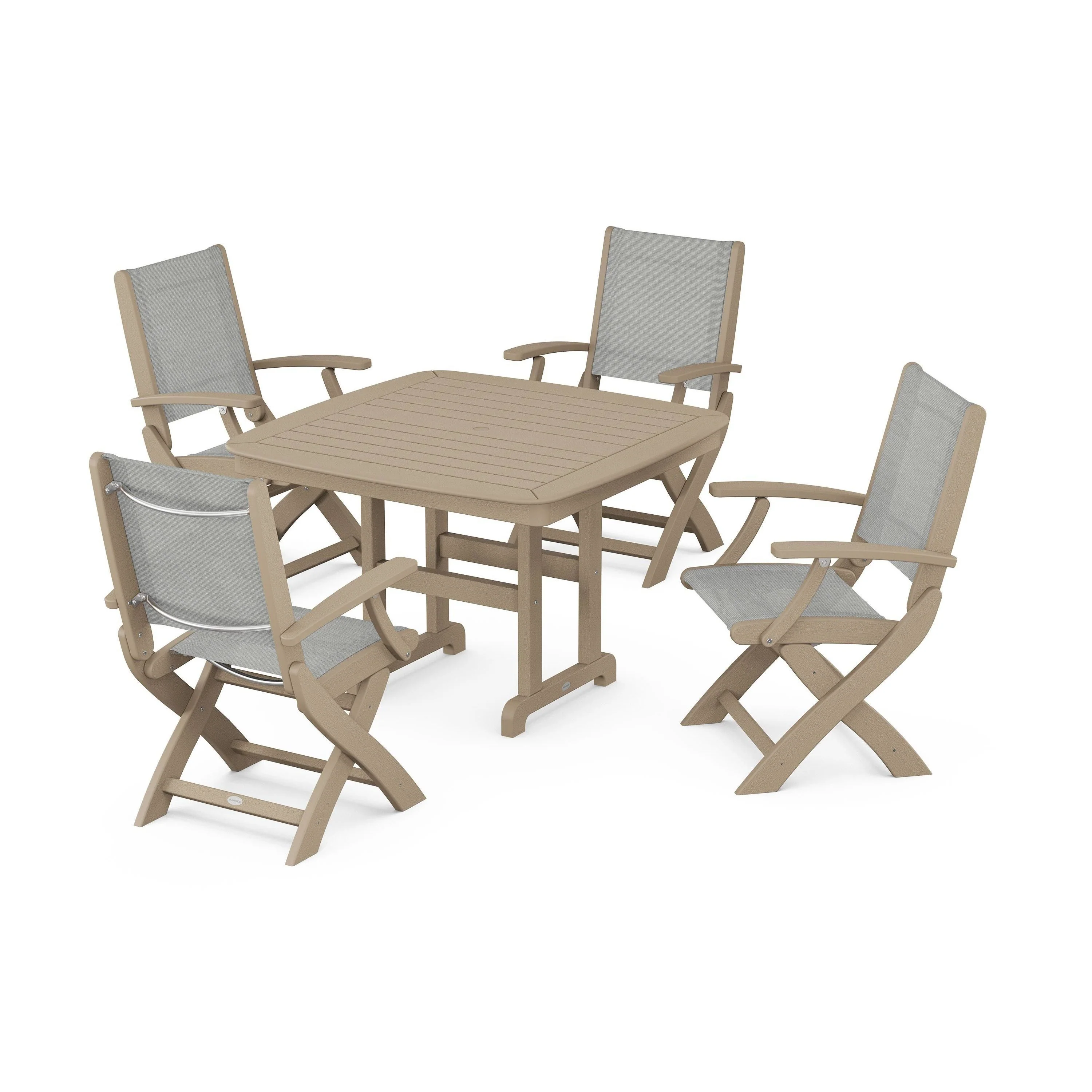 Coastal Folding Chair 5-Piece Dining Set - Image 48