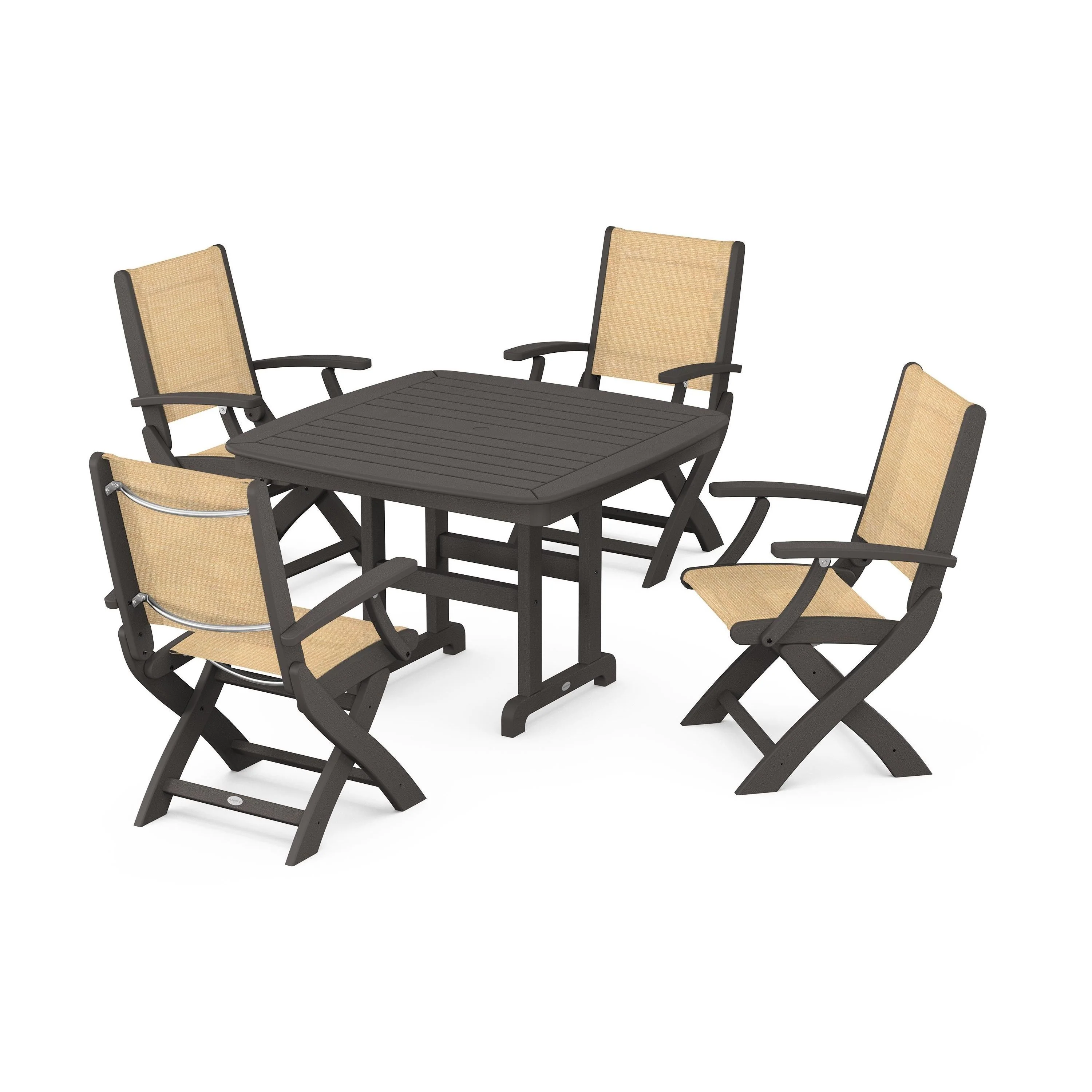 Coastal Folding Chair 5-Piece Dining Set - Image 49