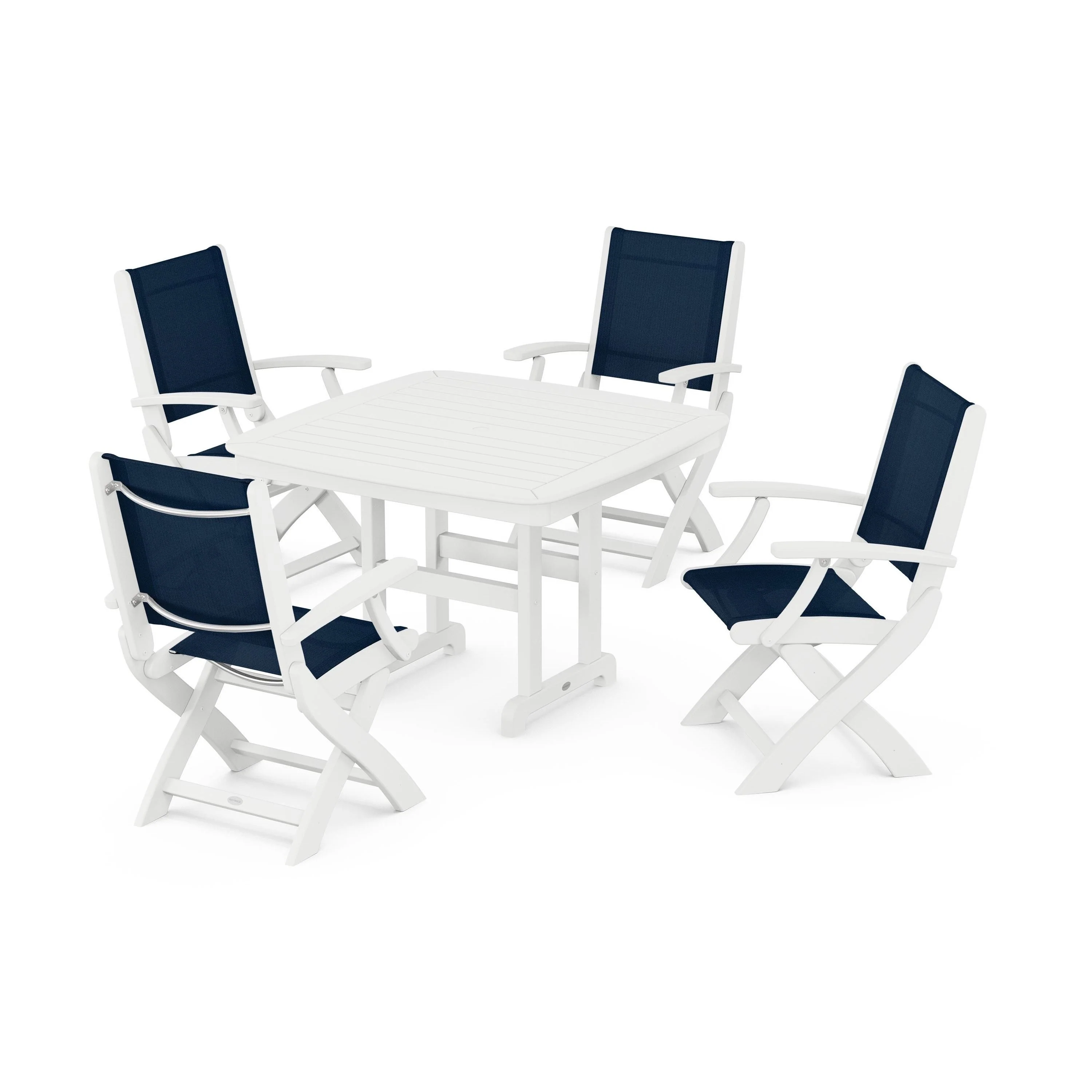 Coastal Folding Chair 5-Piece Dining Set - Image 55