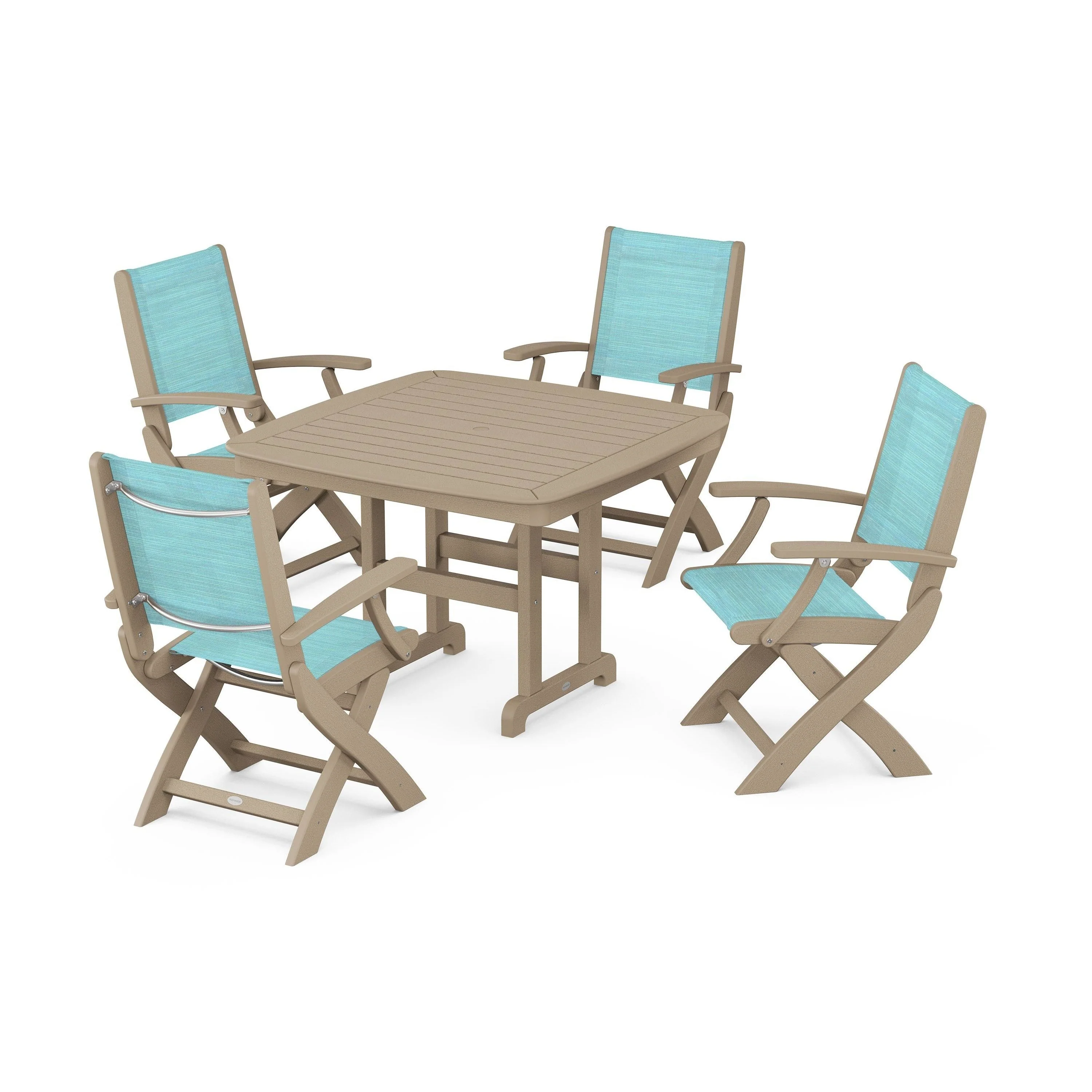 Coastal Folding Chair 5-Piece Dining Set - Image 75