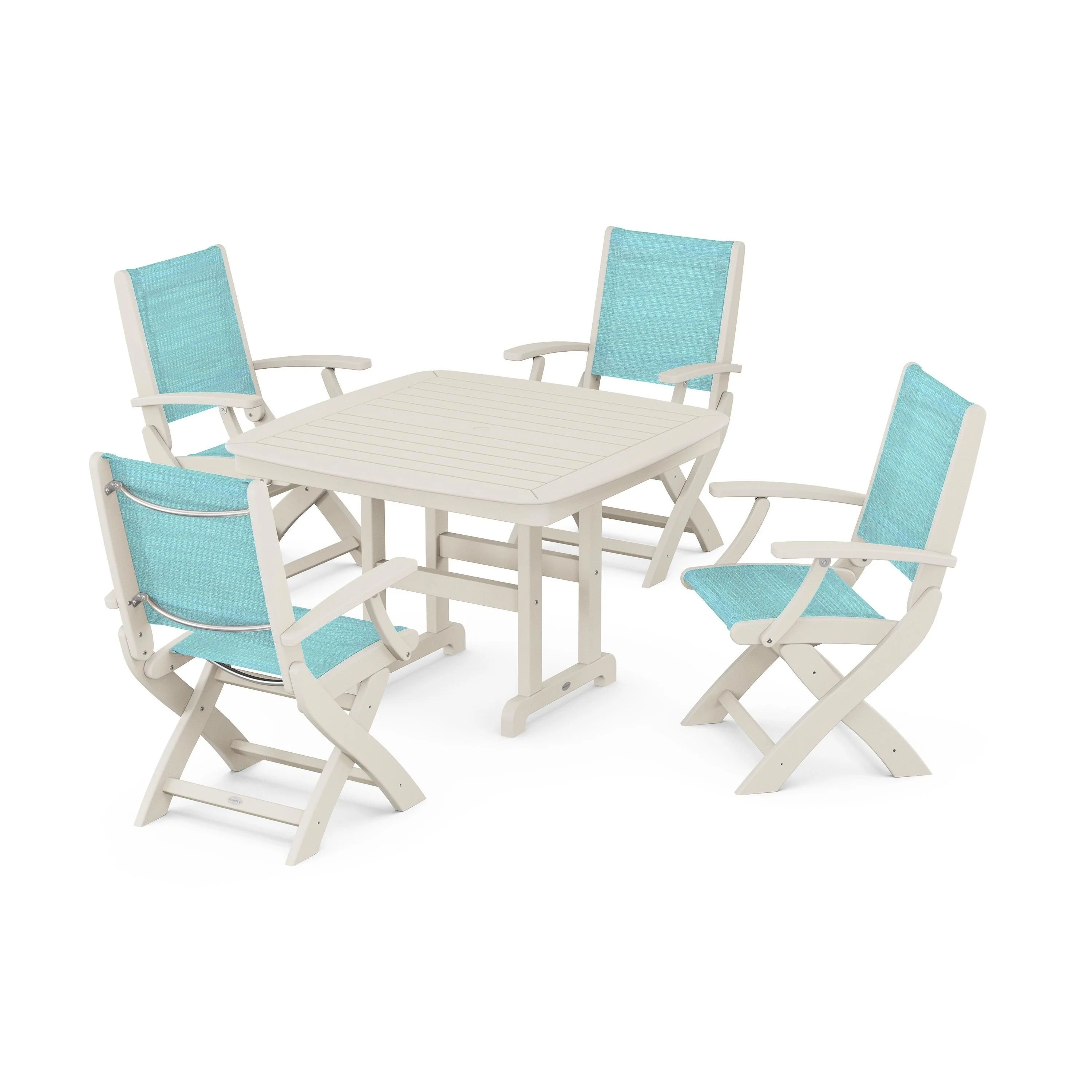 Coastal Folding Chair 5-Piece Dining Set - Image 76
