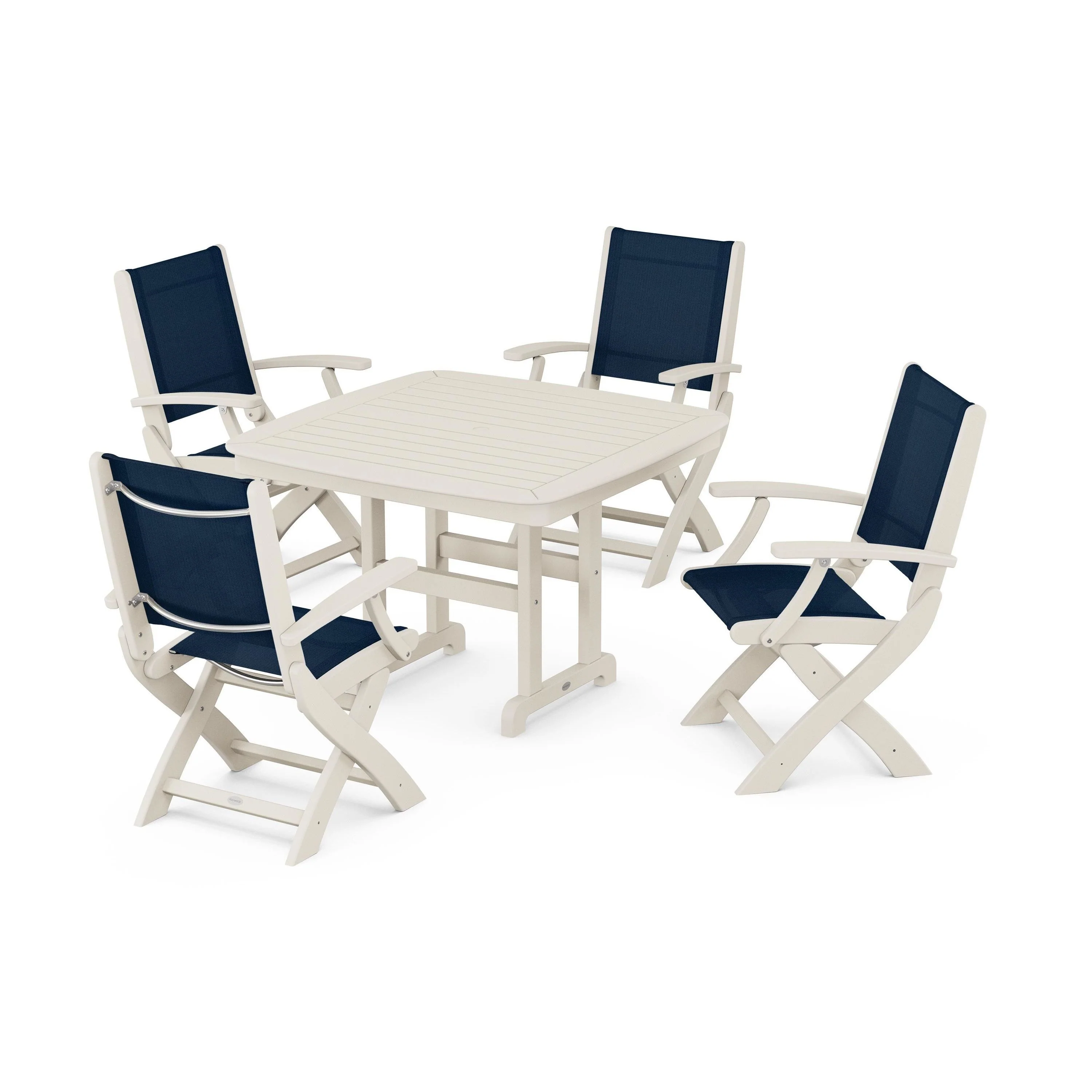 Coastal Folding Chair 5-Piece Dining Set - Image 88