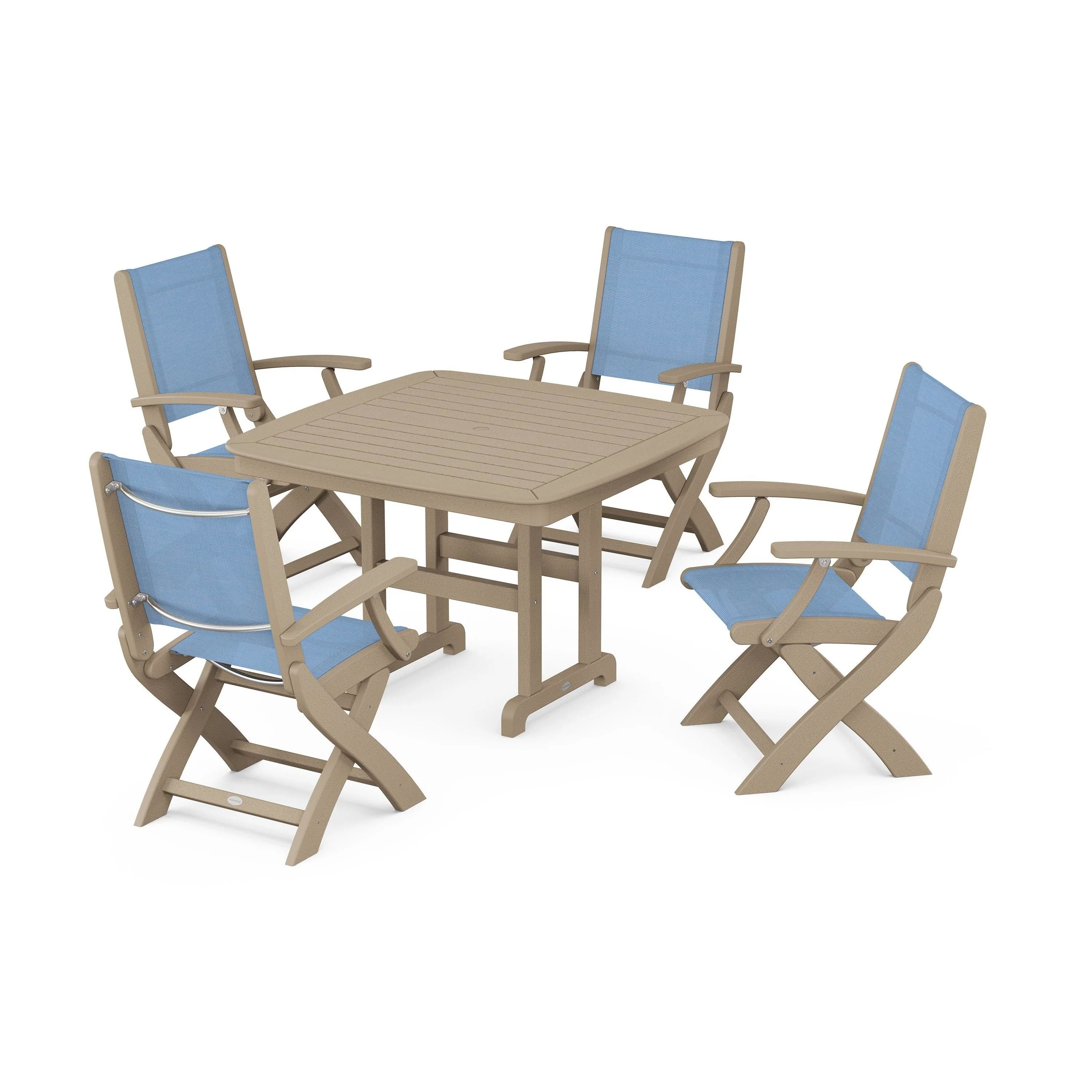 Coastal Folding Chair 5-Piece Dining Set - Image 89