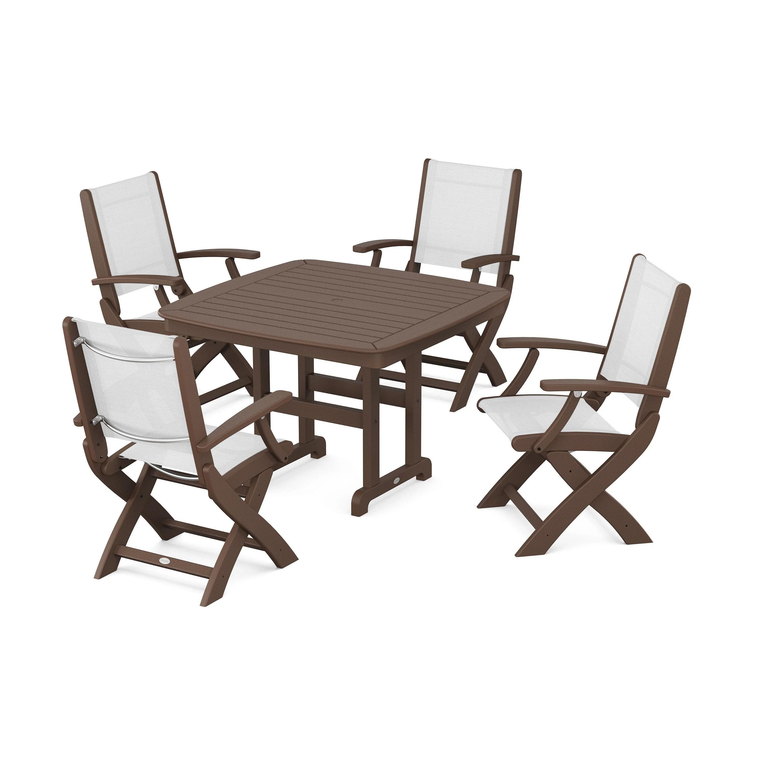 Coastal Folding Chair 5-Piece Dining Set - Image 9