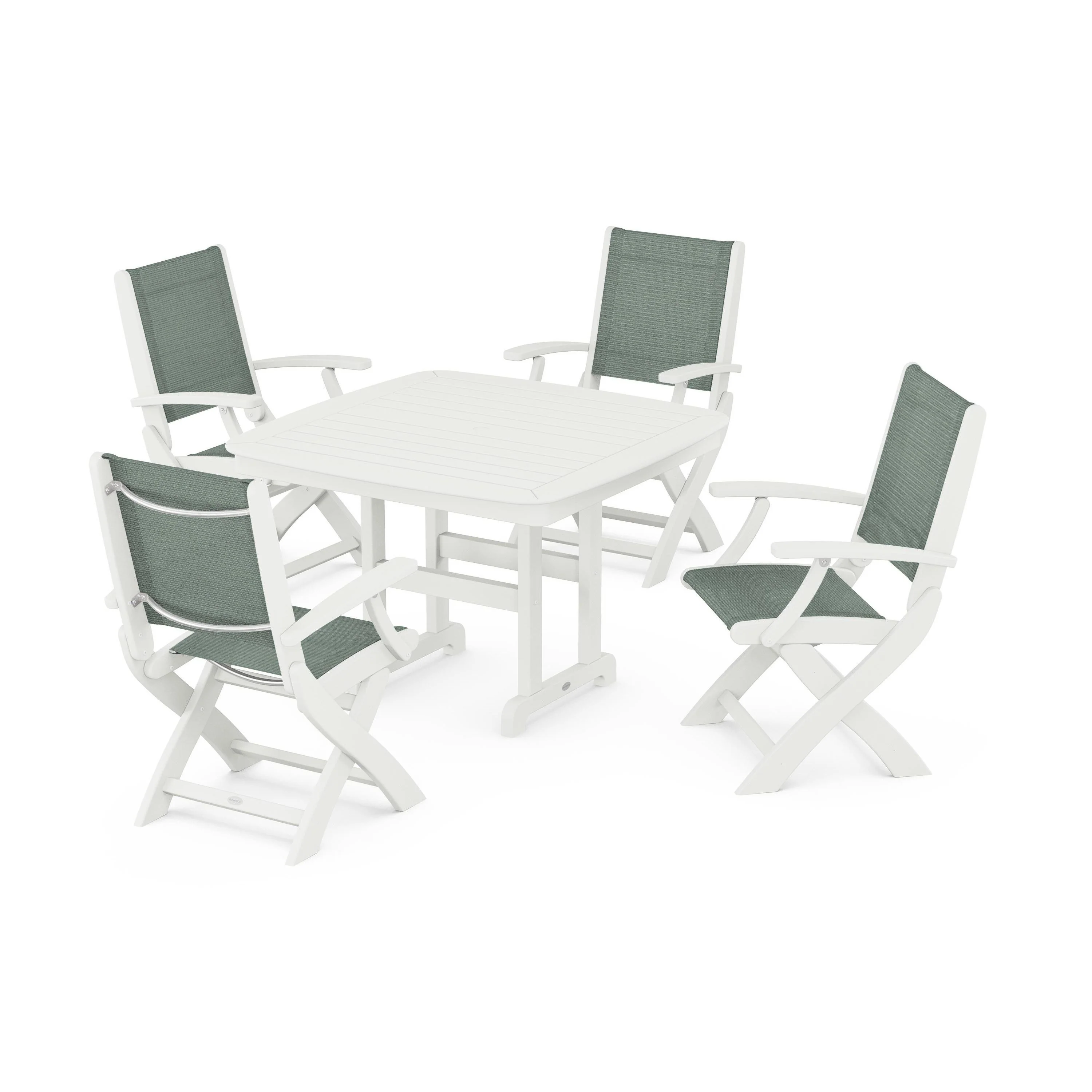 Coastal Folding Chair 5-Piece Dining Set - Image 91