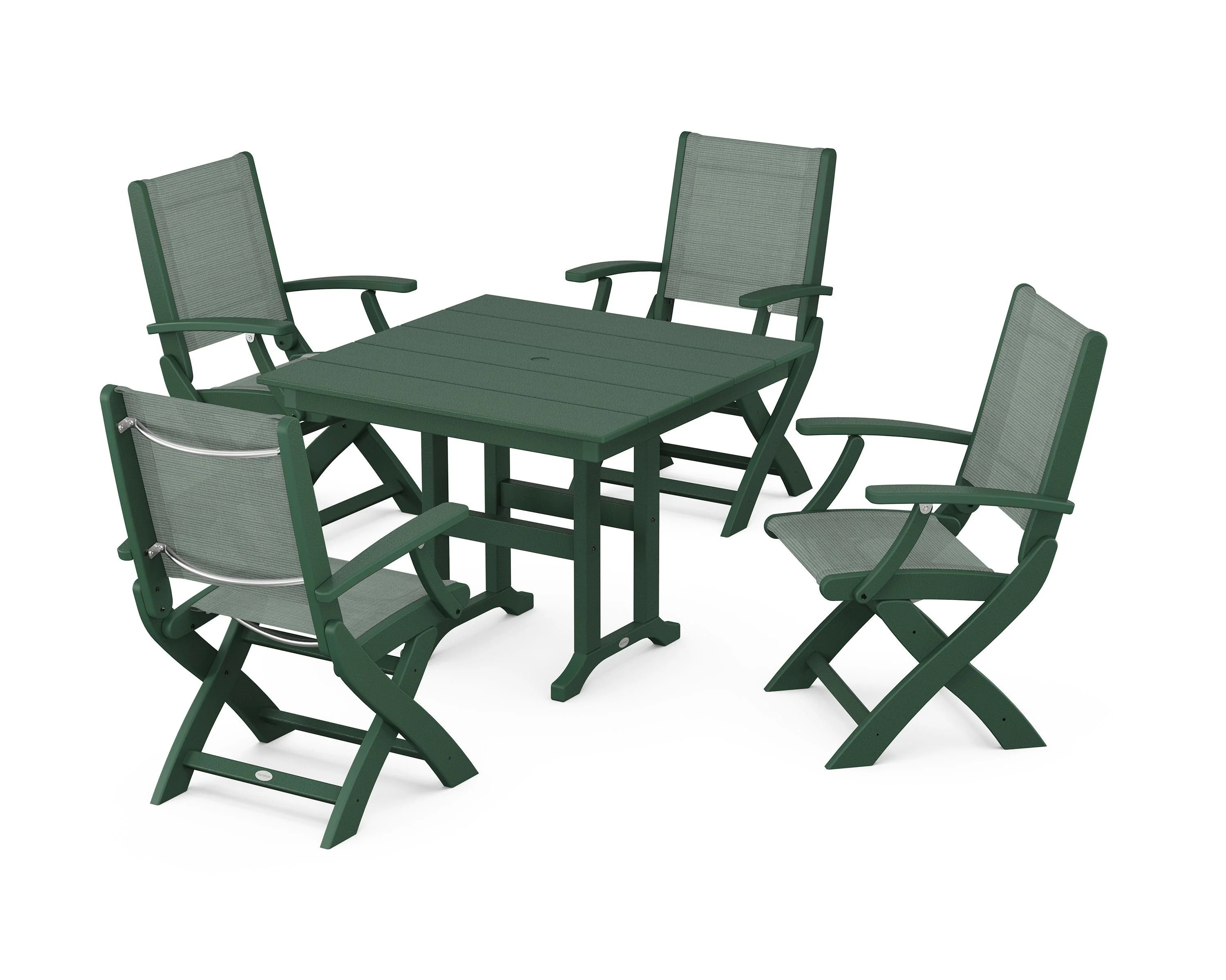 Coastal Folding Chair 5-Piece Farmhouse Dining Set - Image 117