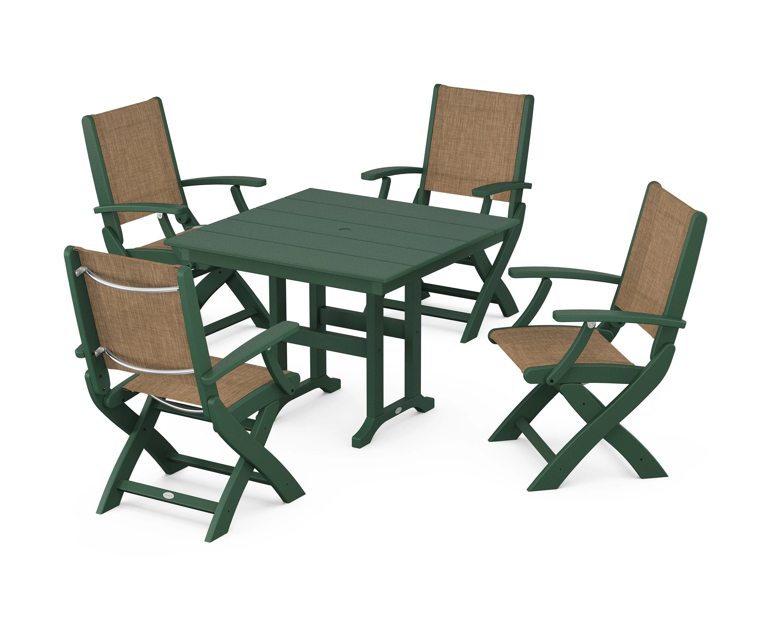 Coastal Folding Chair 5-Piece Farmhouse Dining Set - Image 118
