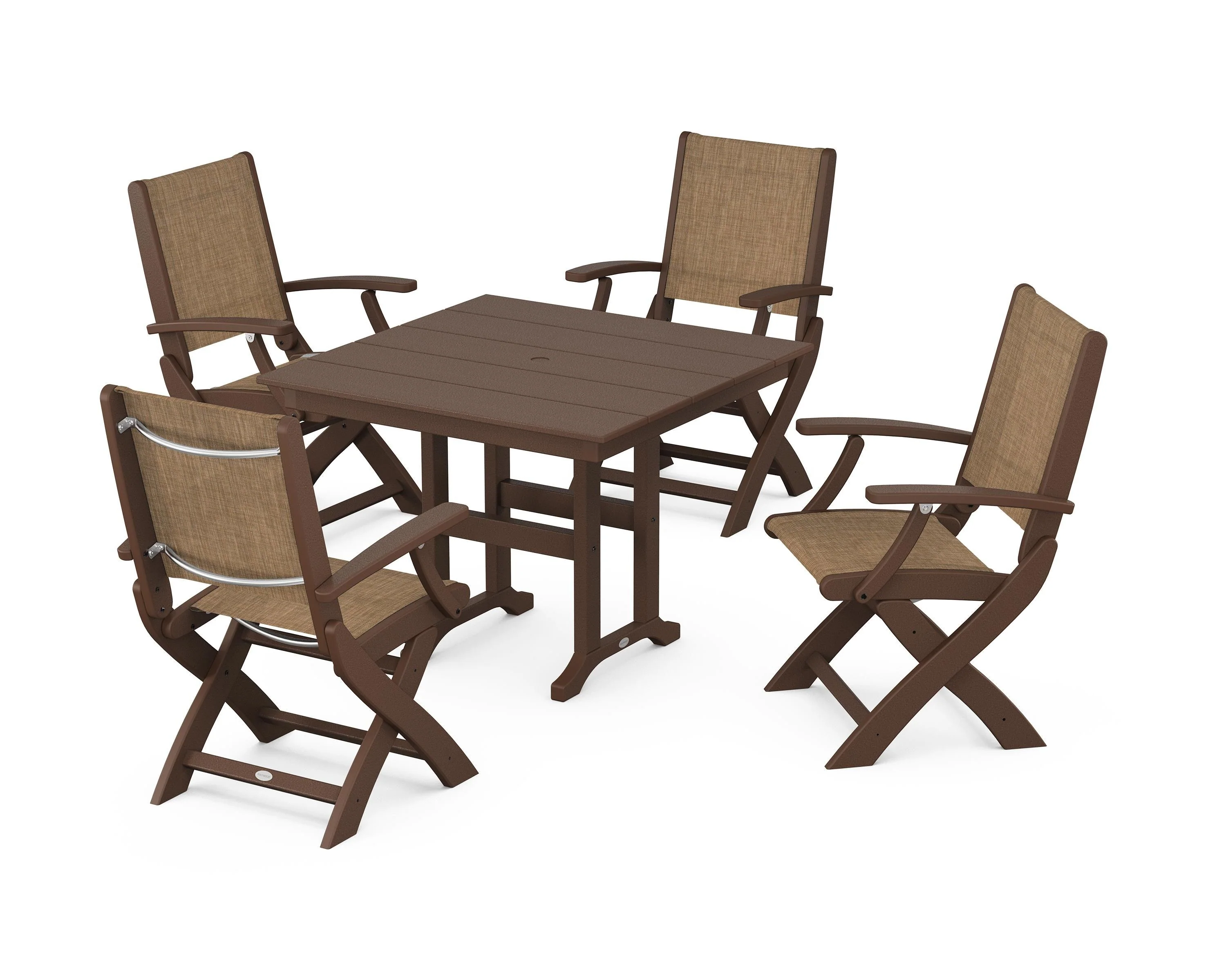 Coastal Folding Chair 5-Piece Farmhouse Dining Set - Image 12