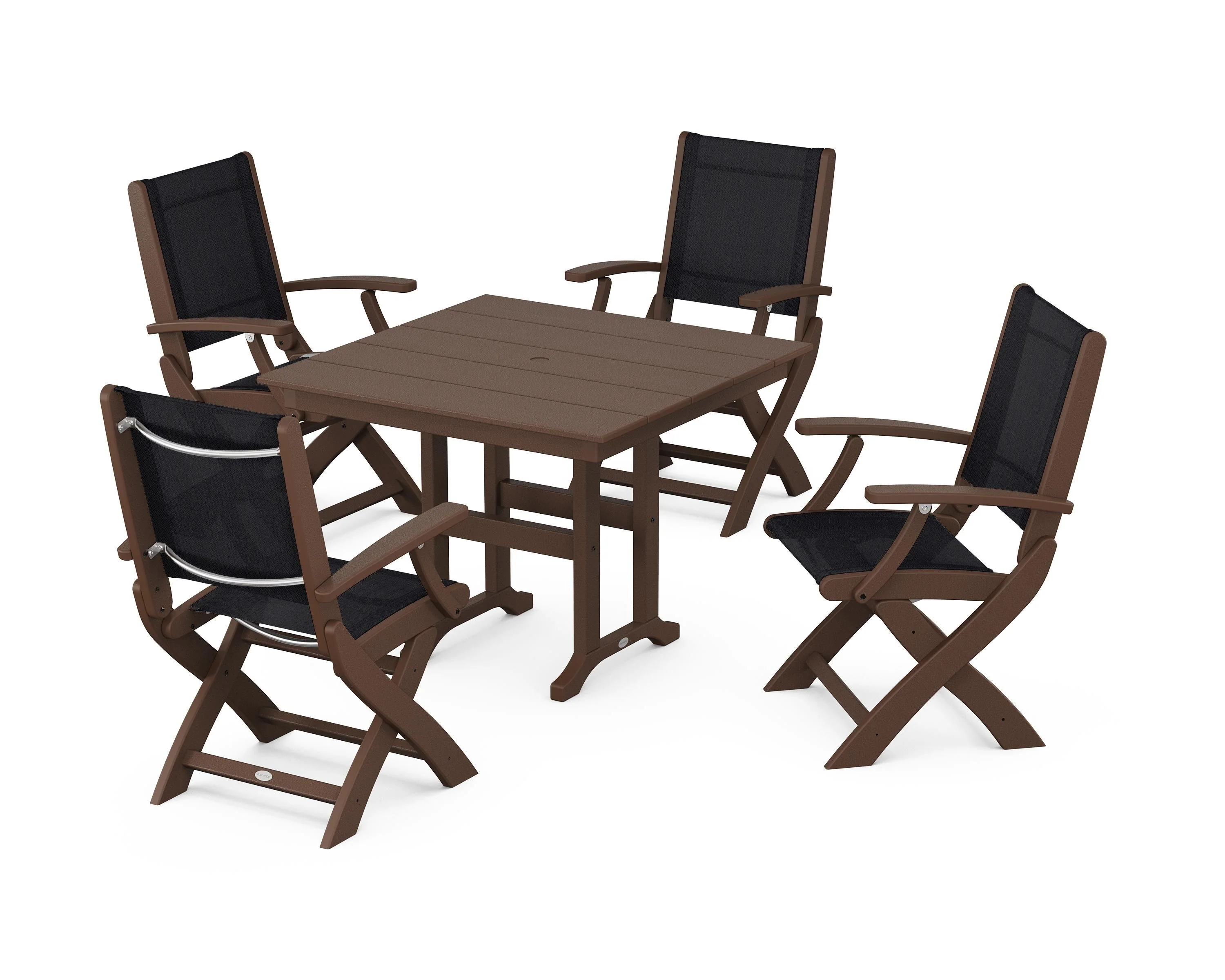 Coastal Folding Chair 5-Piece Farmhouse Dining Set - Image 14