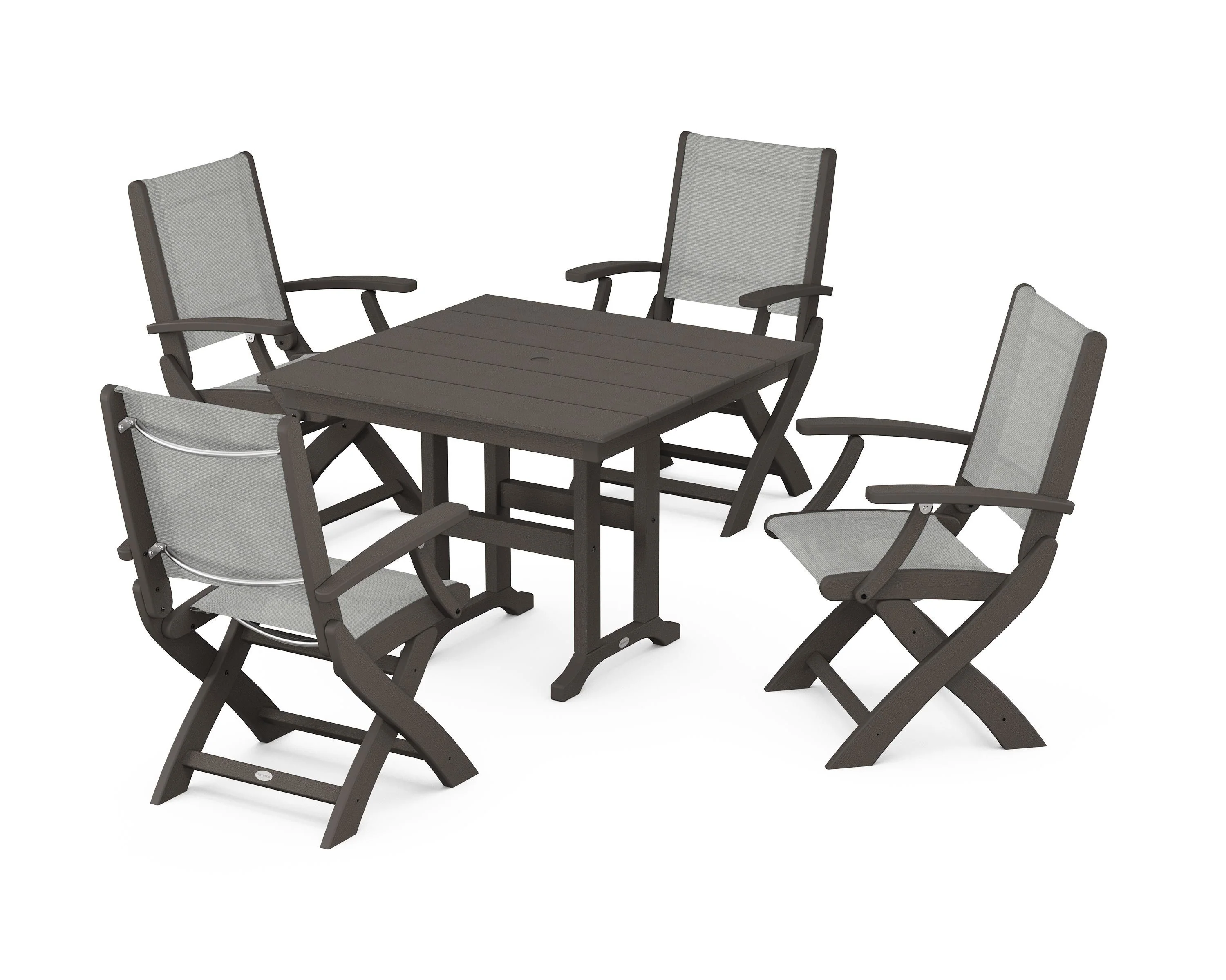 Coastal Folding Chair 5-Piece Farmhouse Dining Set - Image 16