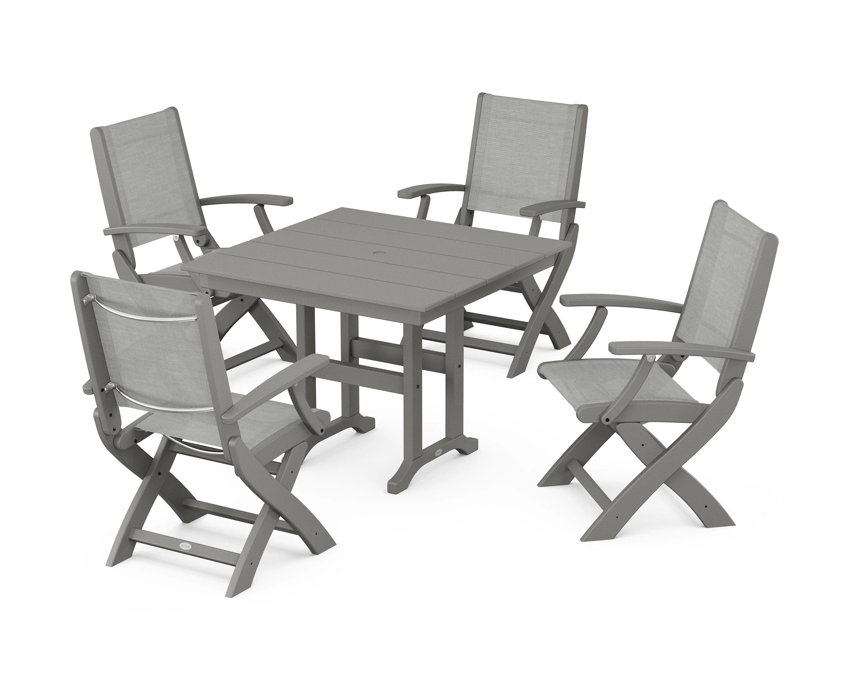 Coastal Folding Chair 5-Piece Farmhouse Dining Set - Image 18