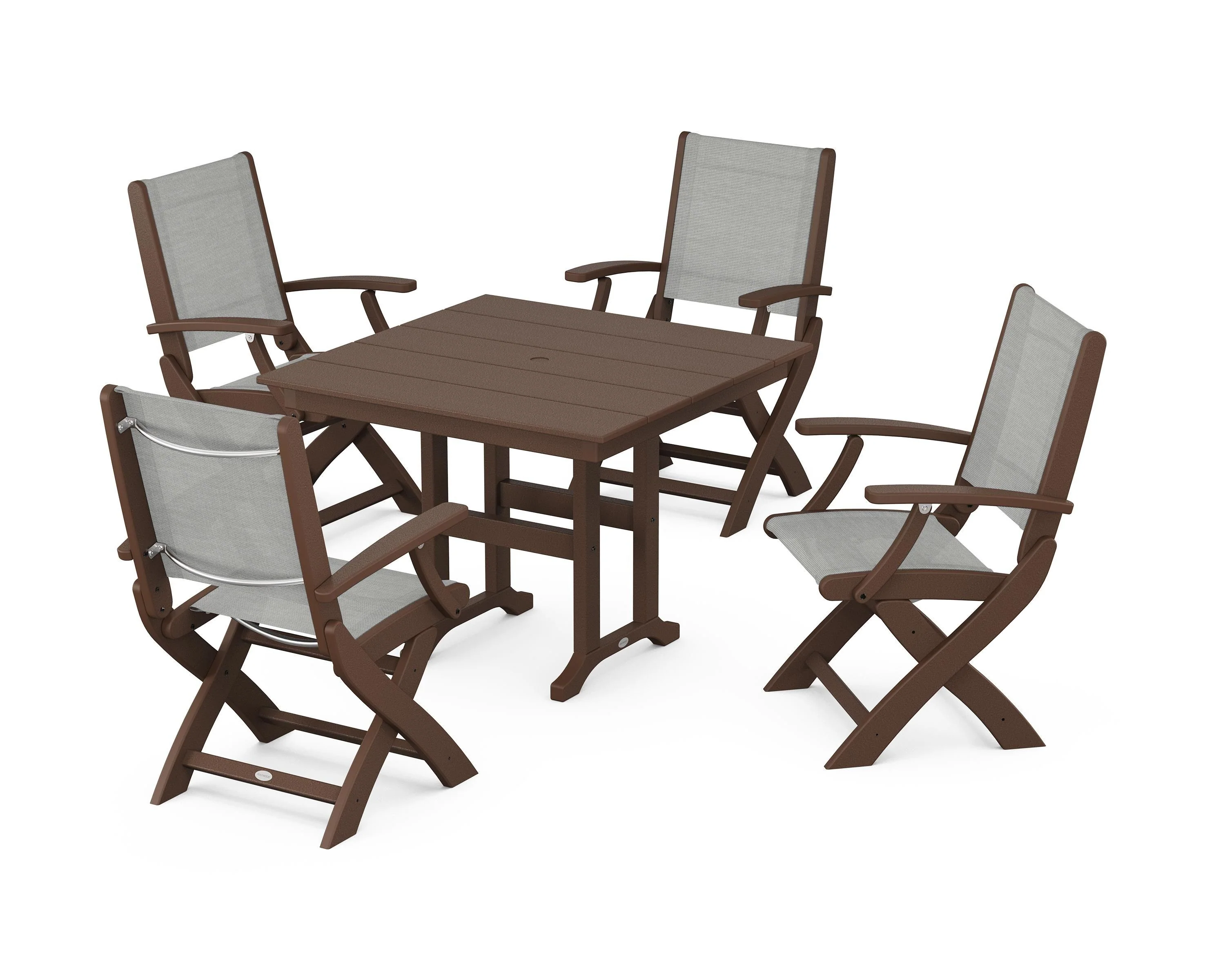 Coastal Folding Chair 5-Piece Farmhouse Dining Set - Image 19