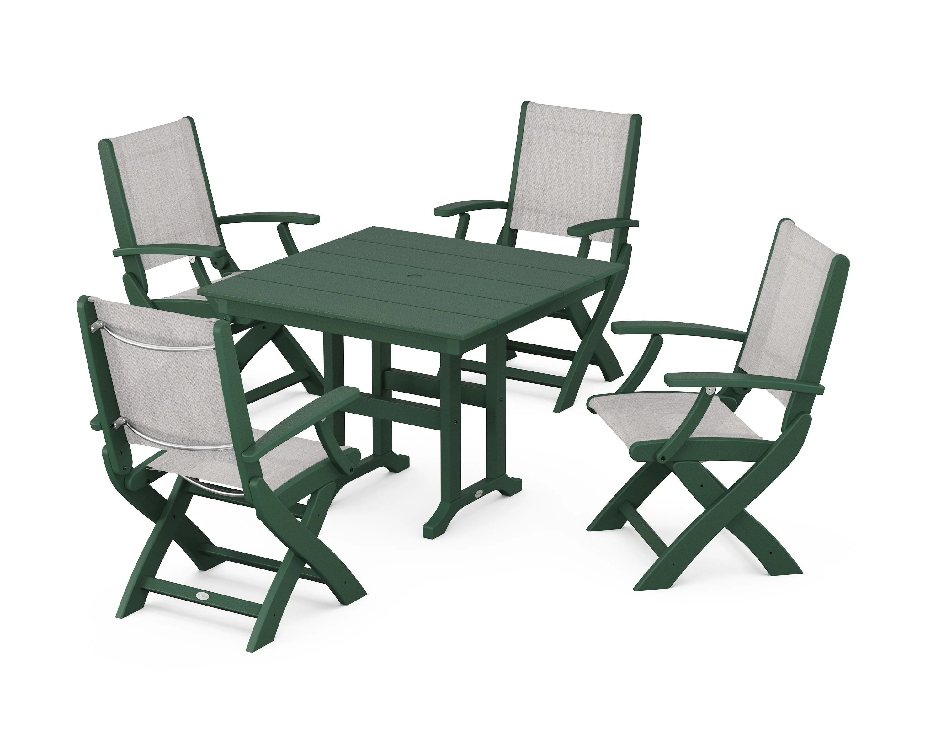 Coastal Folding Chair 5-Piece Farmhouse Dining Set - Image 28