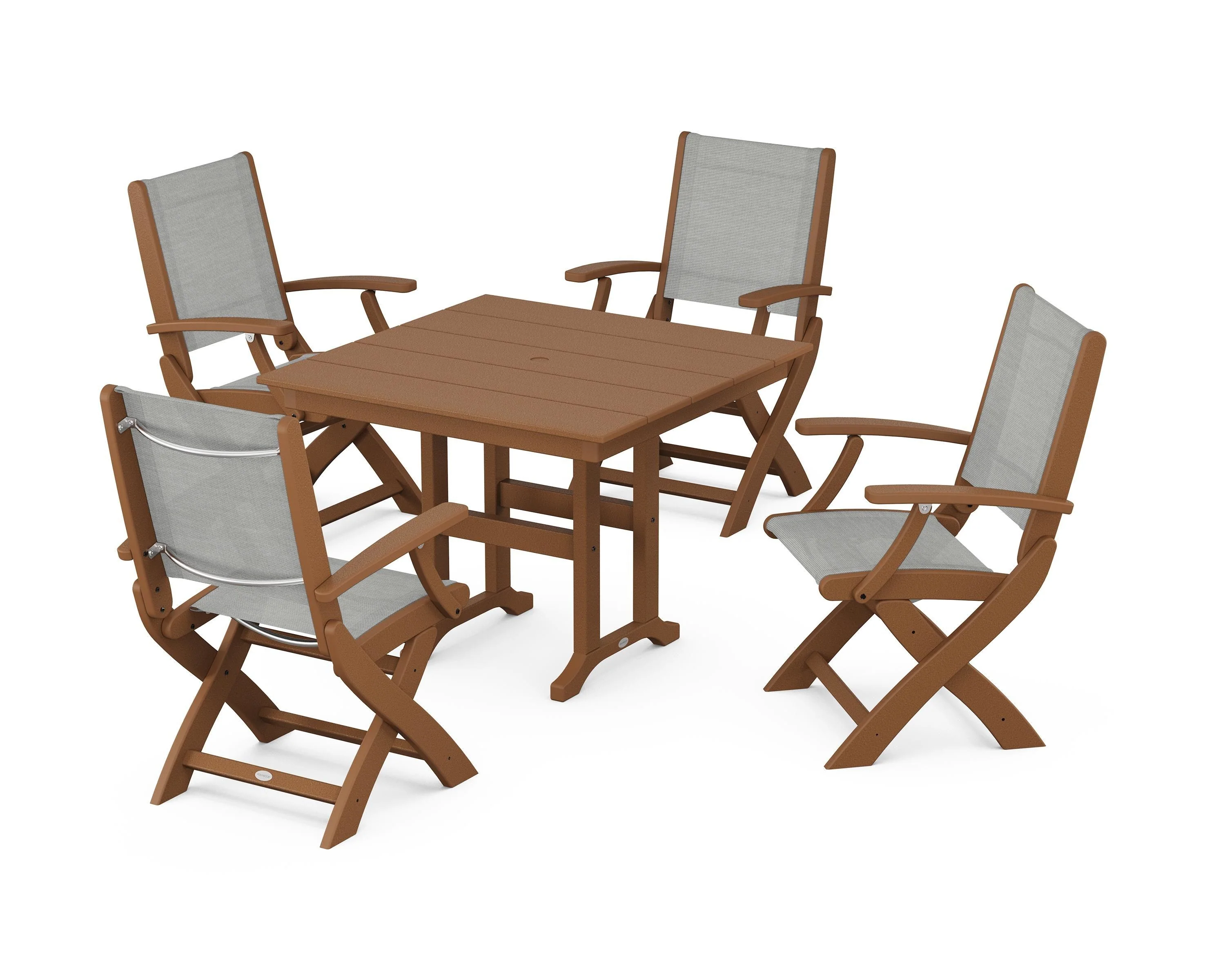 Coastal Folding Chair 5-Piece Farmhouse Dining Set - Image 41