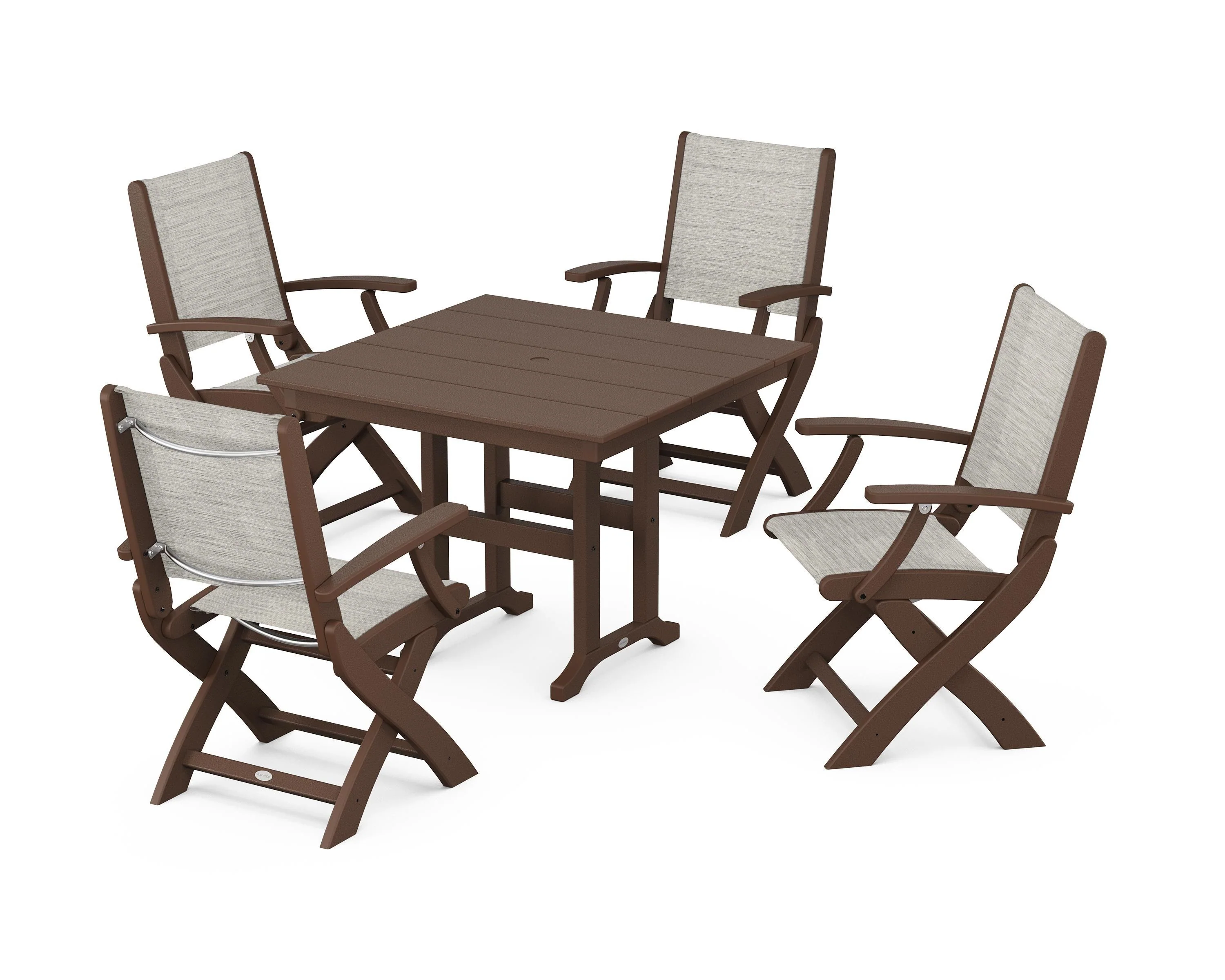 Coastal Folding Chair 5-Piece Farmhouse Dining Set - Image 52