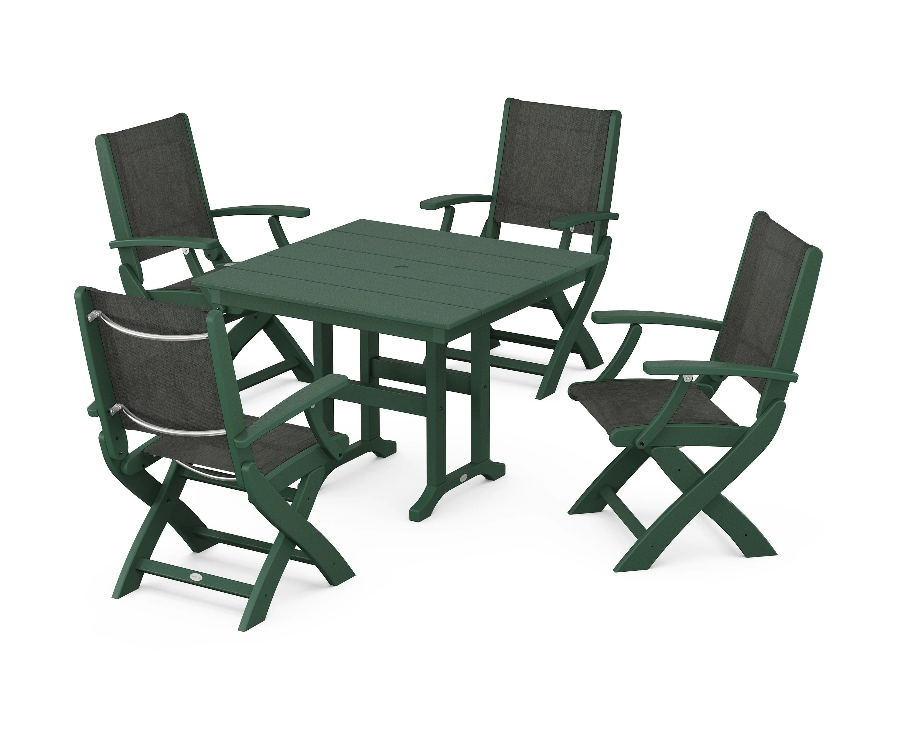 Coastal Folding Chair 5-Piece Farmhouse Dining Set - Image 54