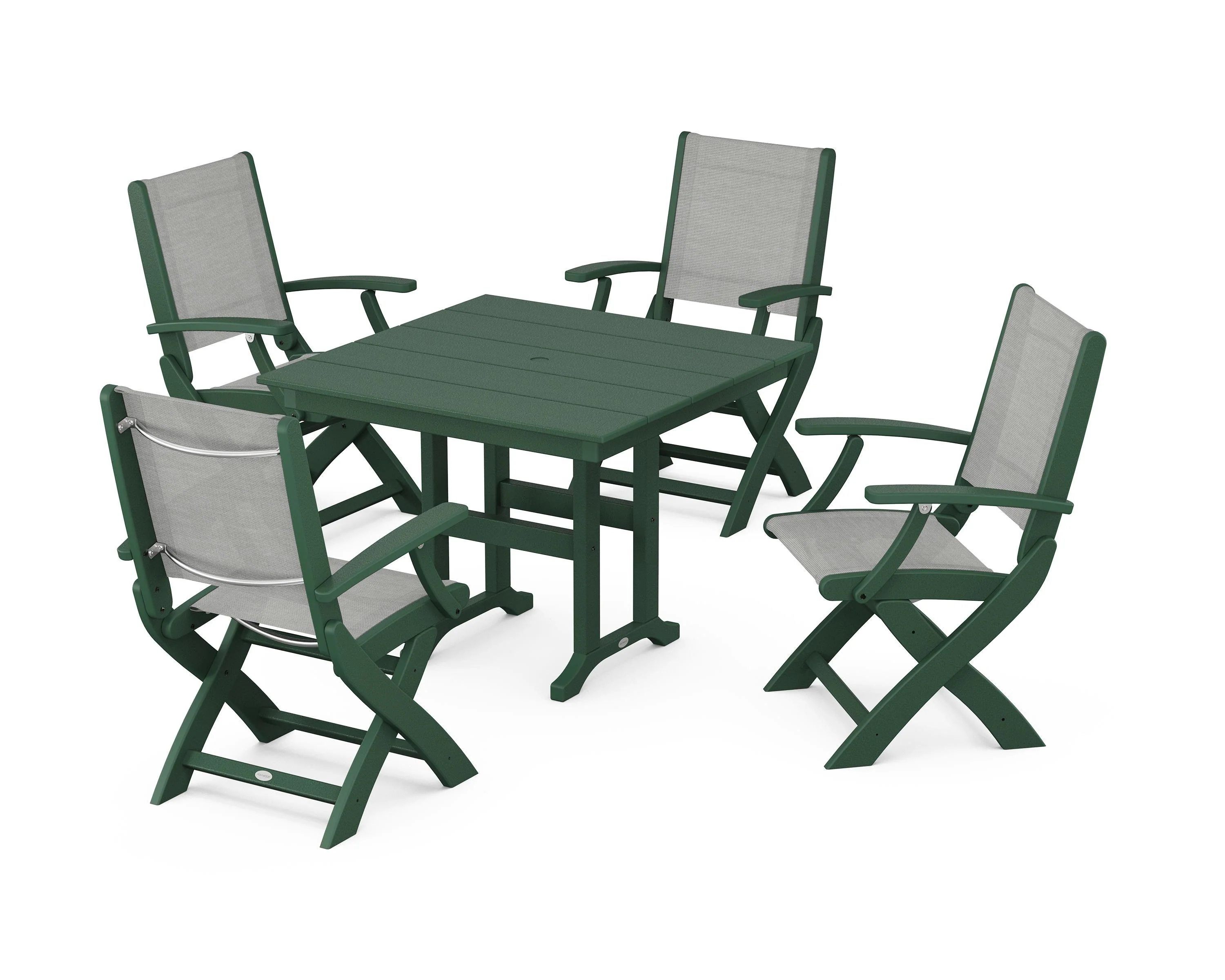 Coastal Folding Chair 5-Piece Farmhouse Dining Set - Image 55