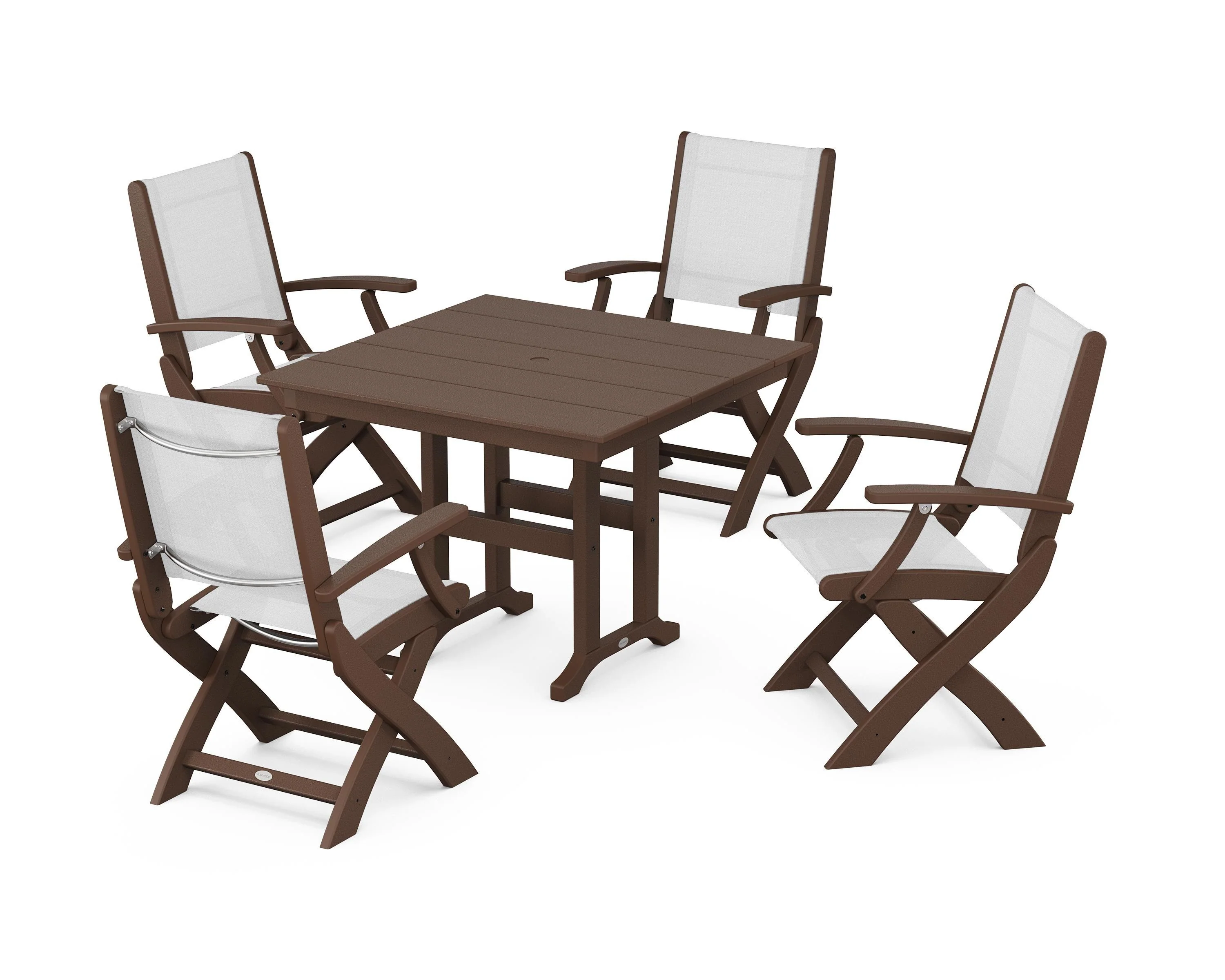 Coastal Folding Chair 5-Piece Farmhouse Dining Set - Image 89