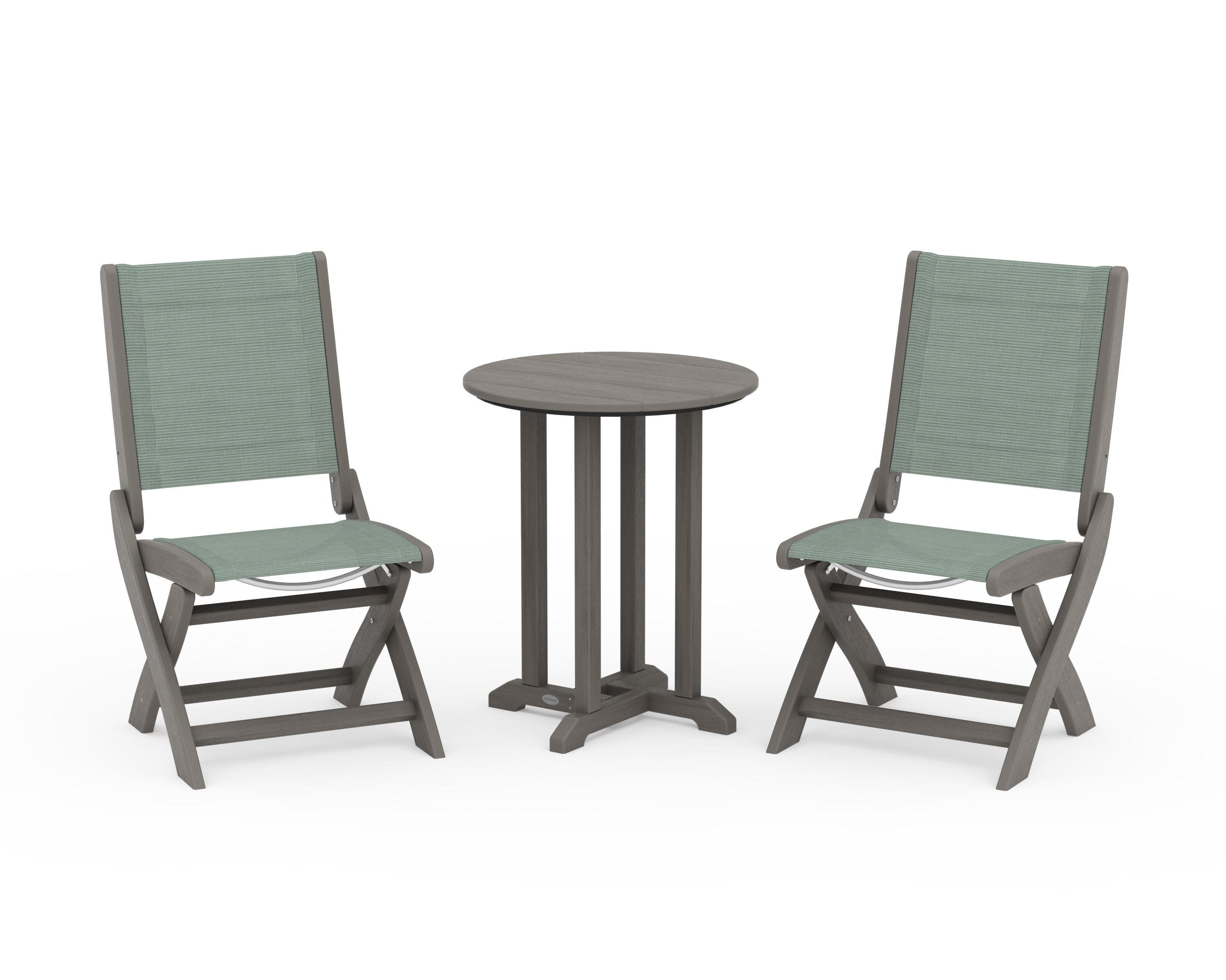 Coastal Folding Side Chair 3-Piece Round Bistro Dining Set - Image 101
