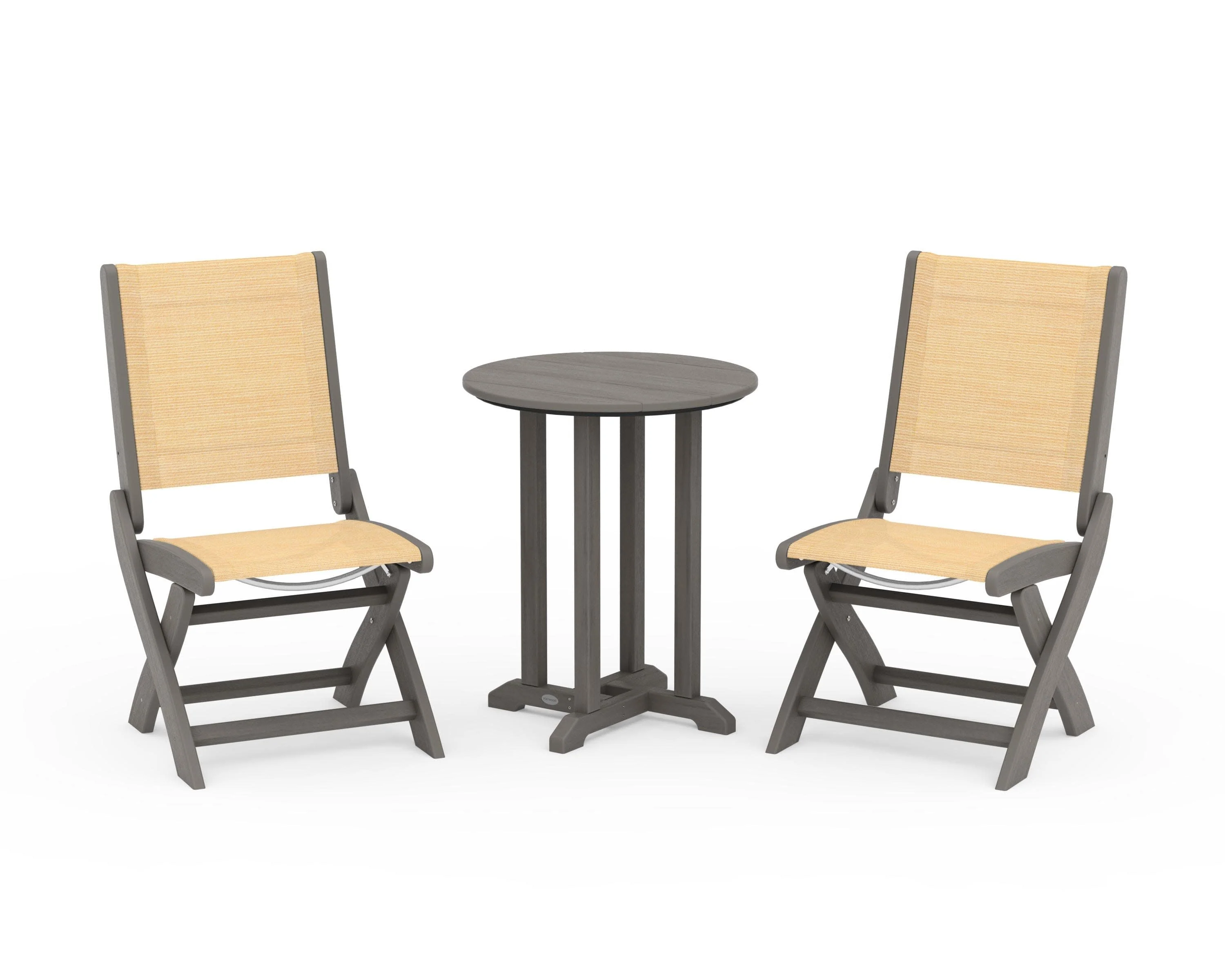 Coastal Folding Side Chair 3-Piece Round Bistro Dining Set - Image 104
