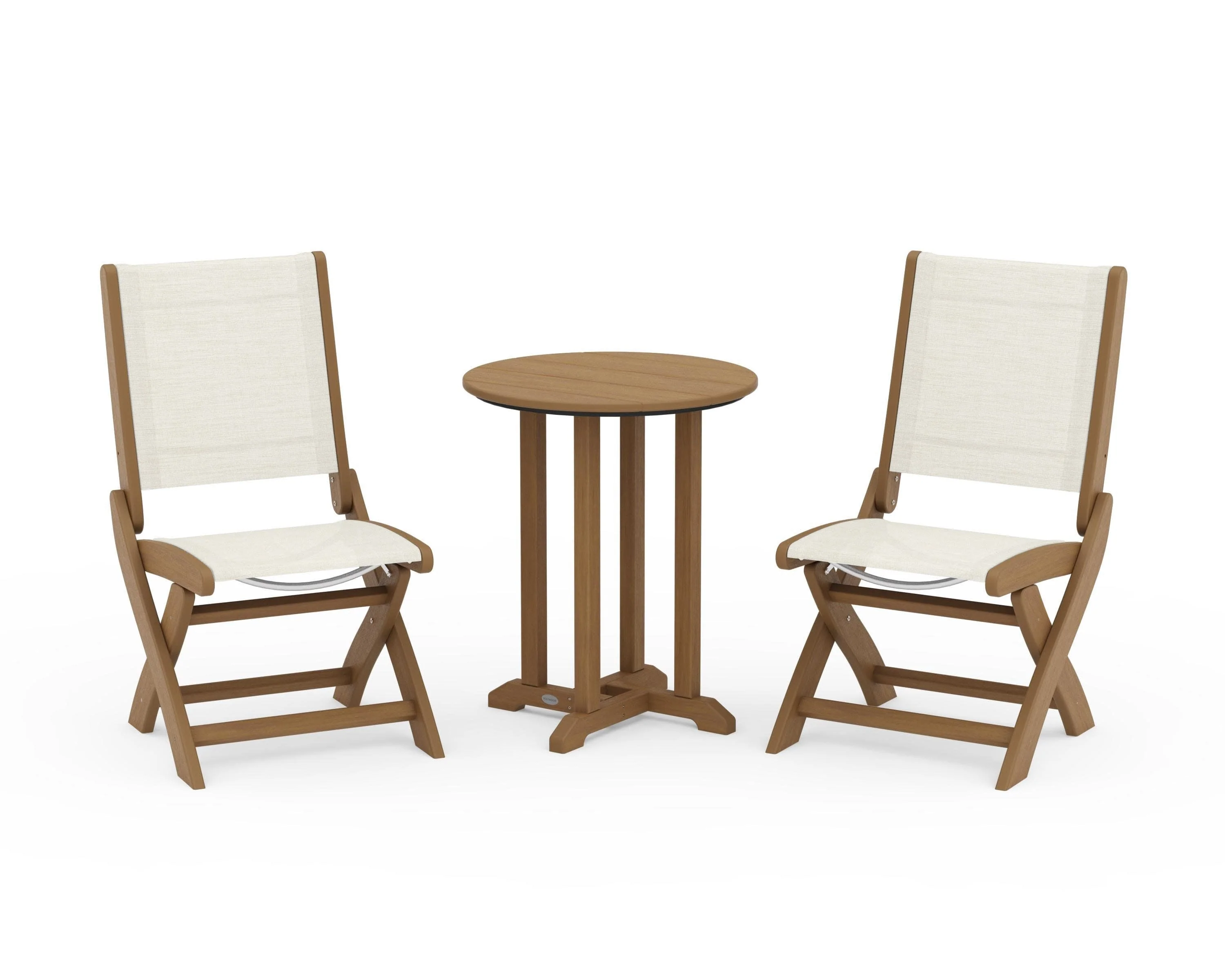 Coastal Folding Side Chair 3-Piece Round Bistro Dining Set - Image 105