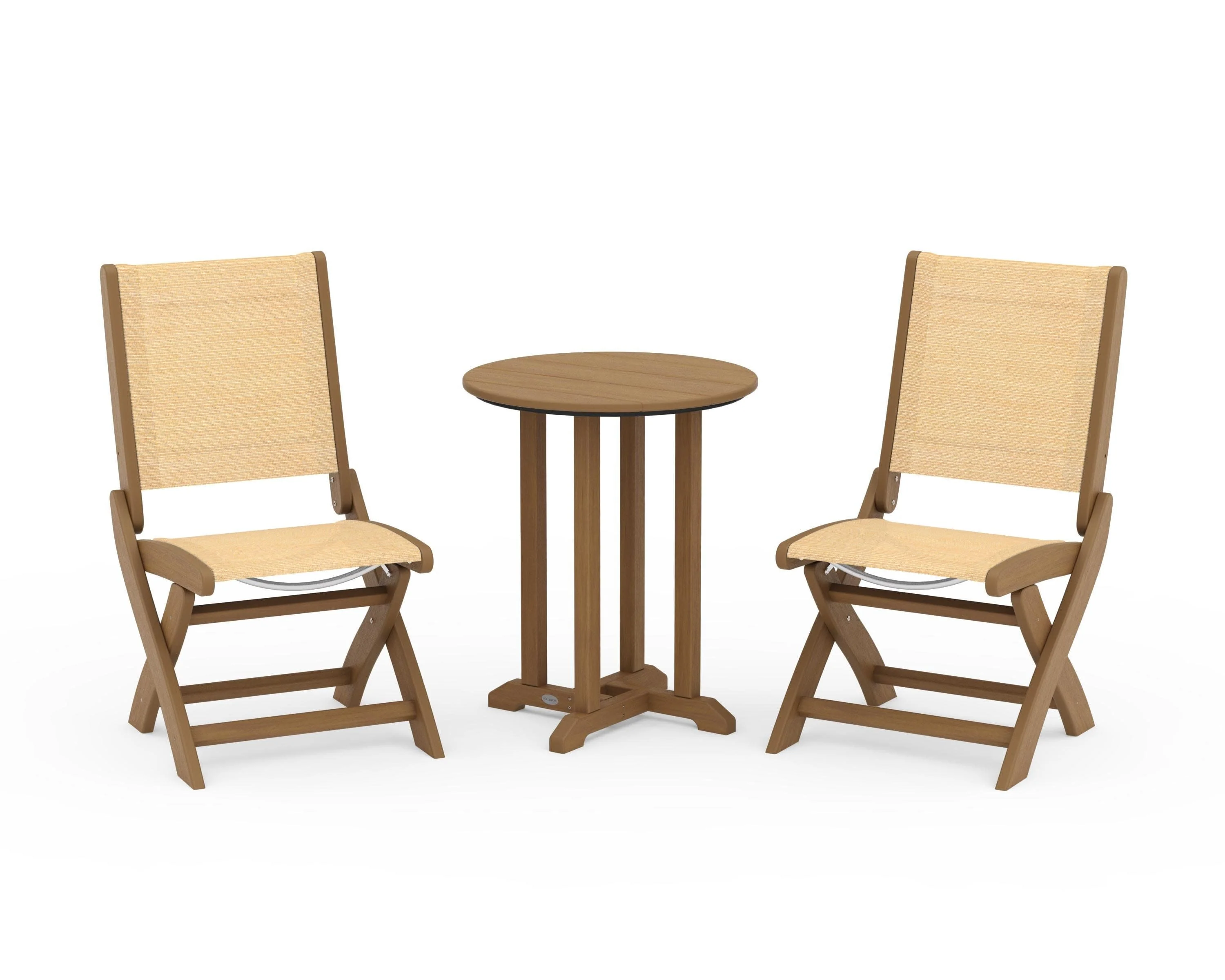 Coastal Folding Side Chair 3-Piece Round Bistro Dining Set - Image 106