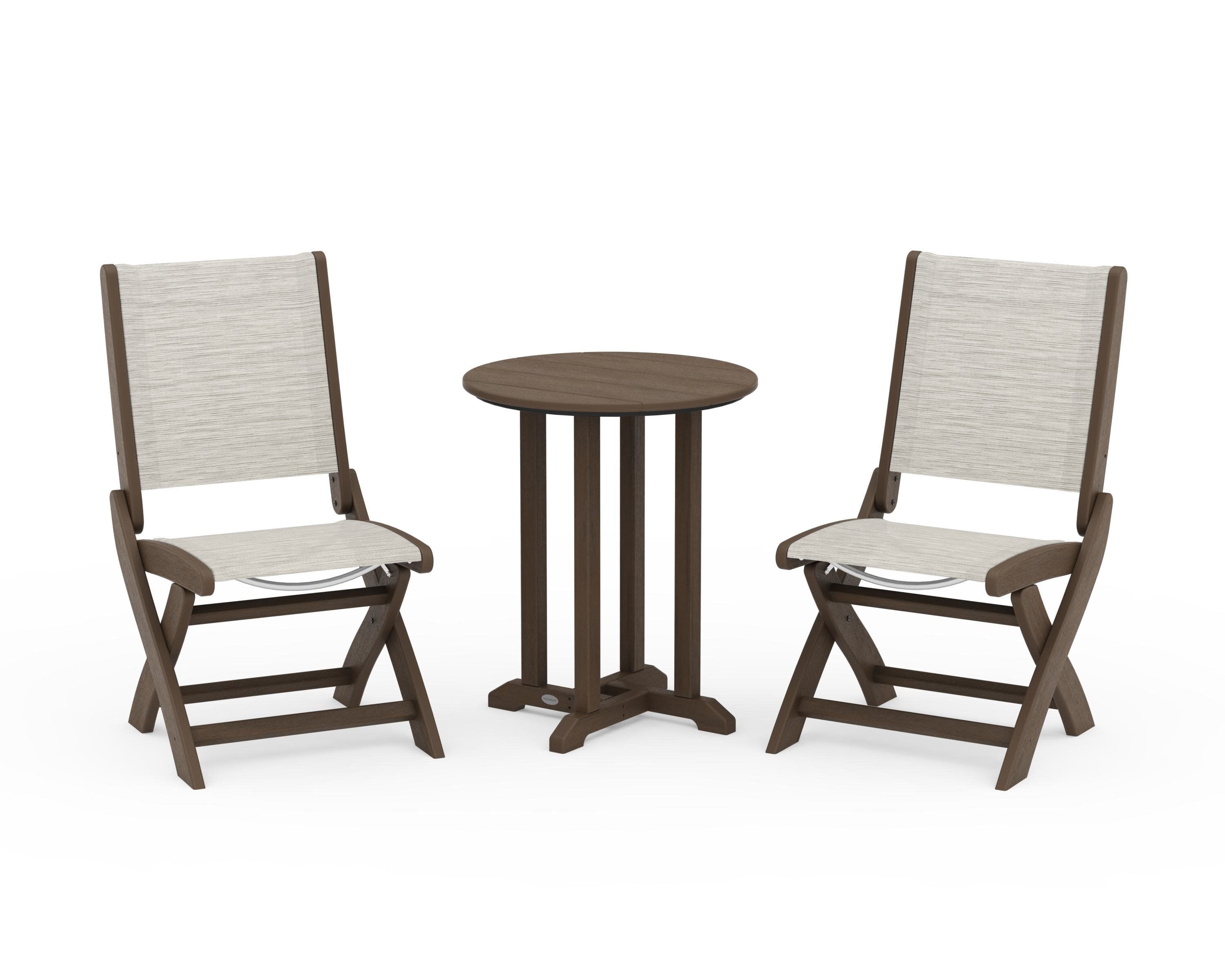 Coastal Folding Side Chair 3-Piece Round Bistro Dining Set - Image 108