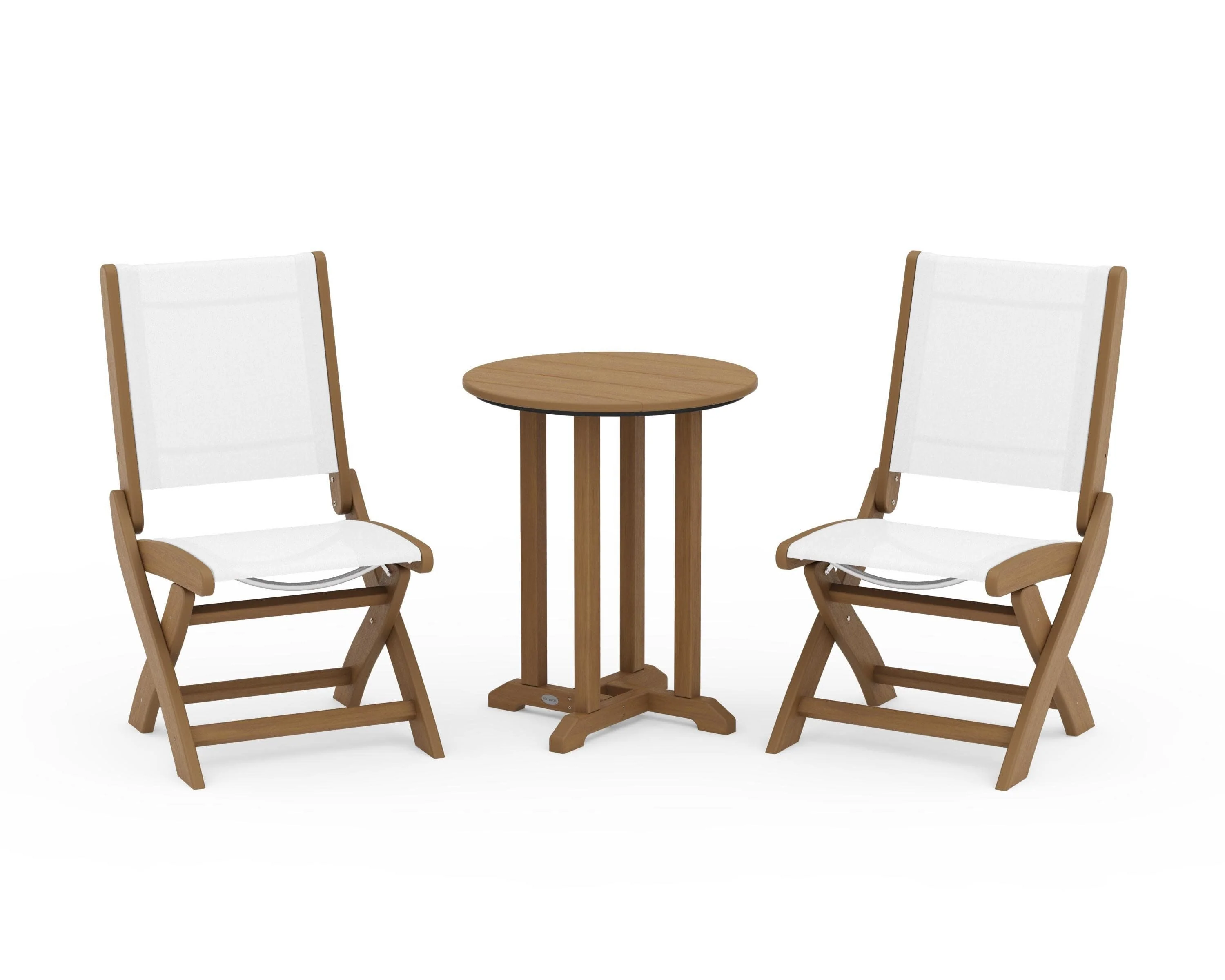 Coastal Folding Side Chair 3-Piece Round Bistro Dining Set - Image 109