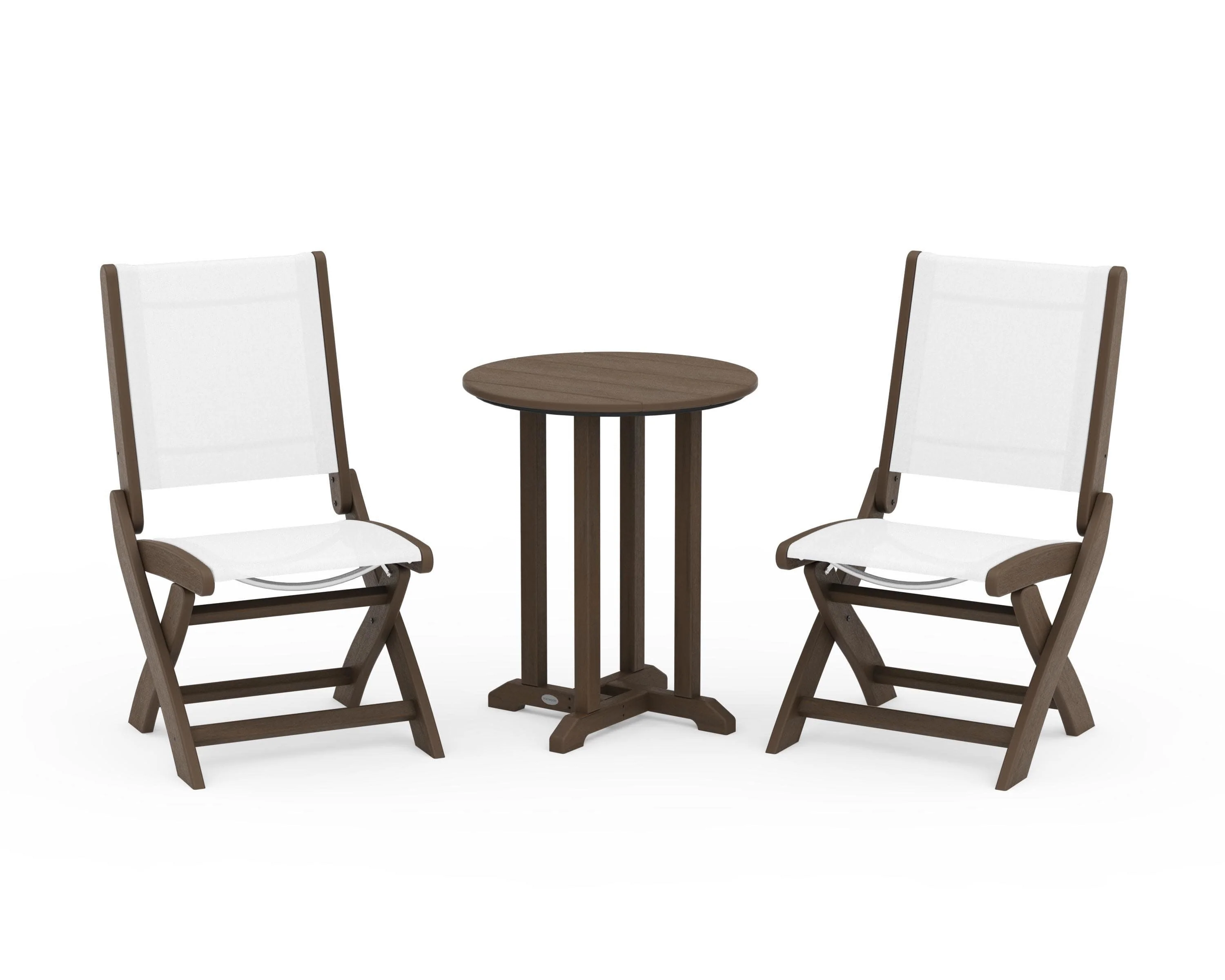 Coastal Folding Side Chair 3-Piece Round Bistro Dining Set - Image 115