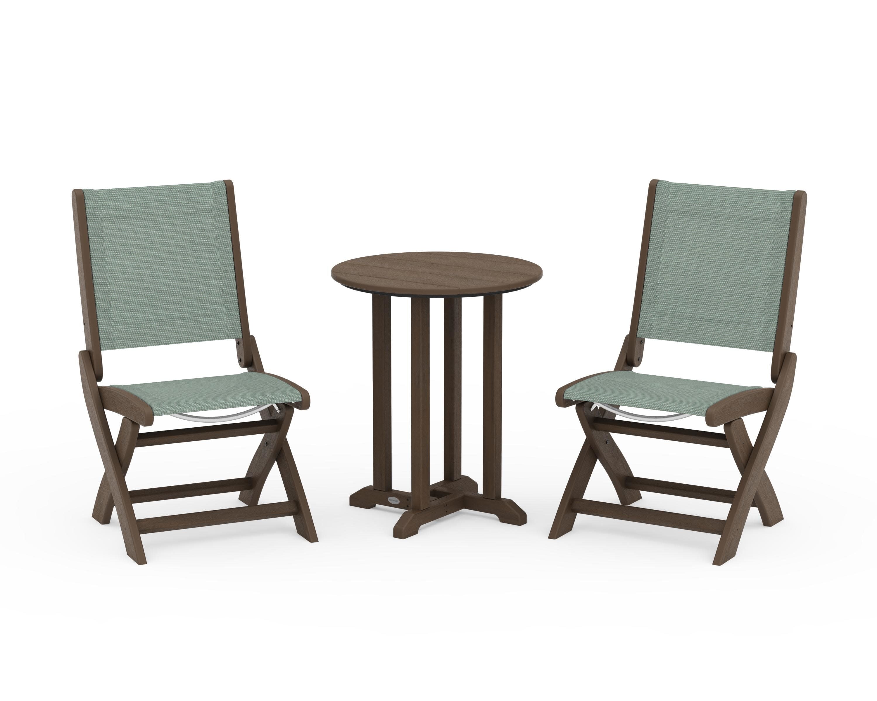 Coastal Folding Side Chair 3-Piece Round Bistro Dining Set - Image 116